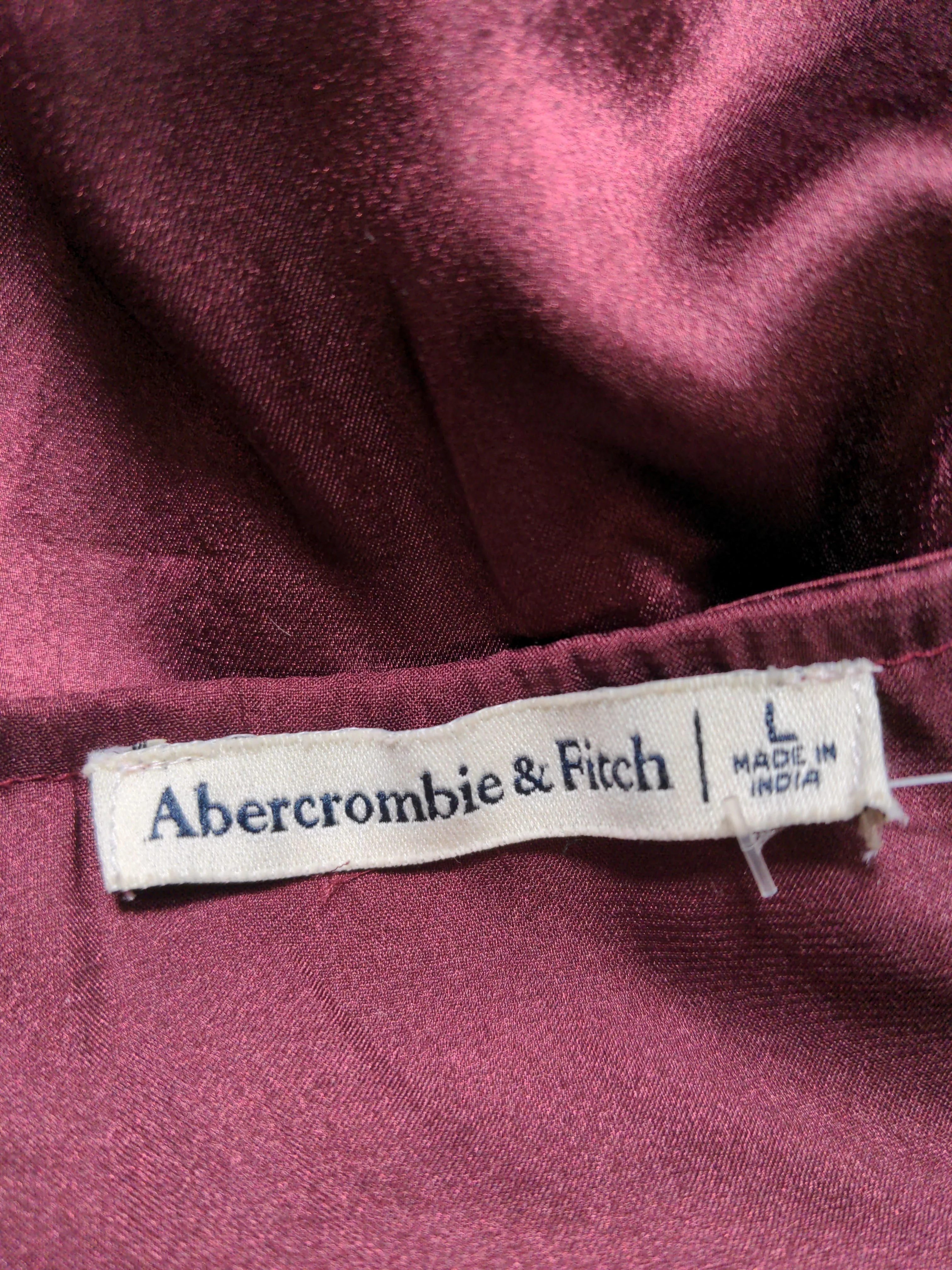 Abercrombie & Fitch Women's Top UK 12 Red 100% Polyester Basic - Image 5