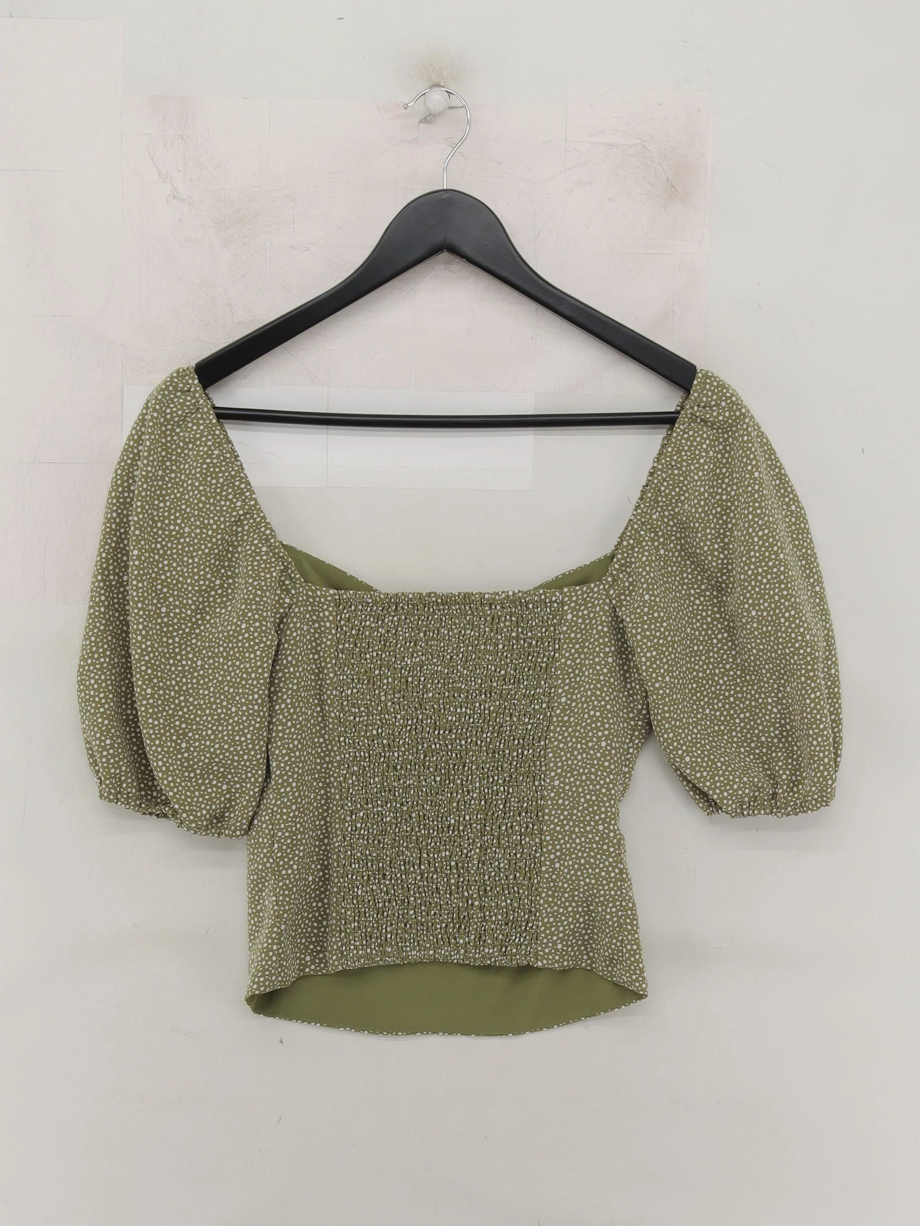 Abercrombie & Fitch Women's Top XS Green Polyester with Elastane Cropped - Image 2