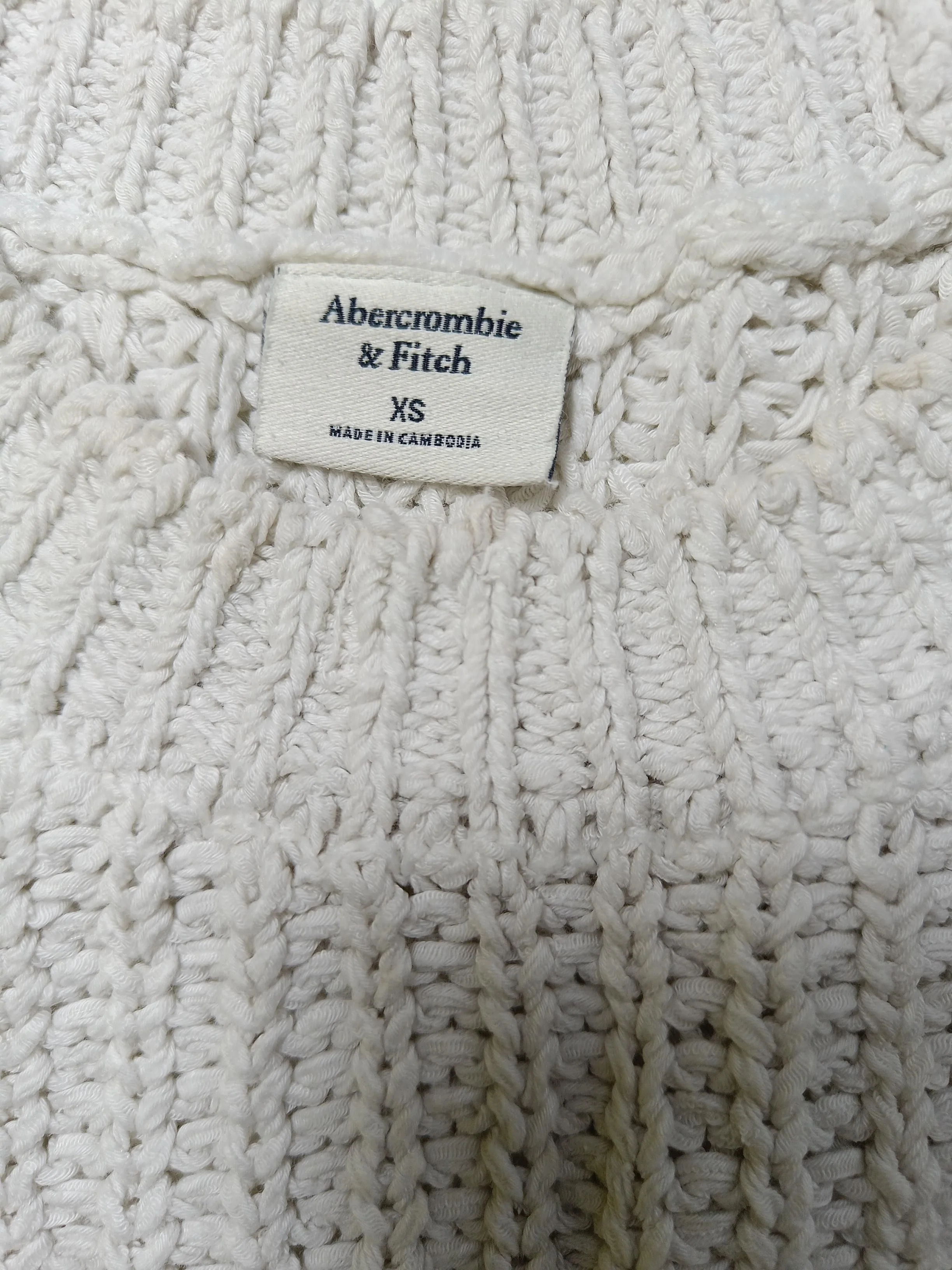Abercrombie & Fitch Women's Top XXS White 100% Cotton Sleeveless Crew Neck Basic - Image 5