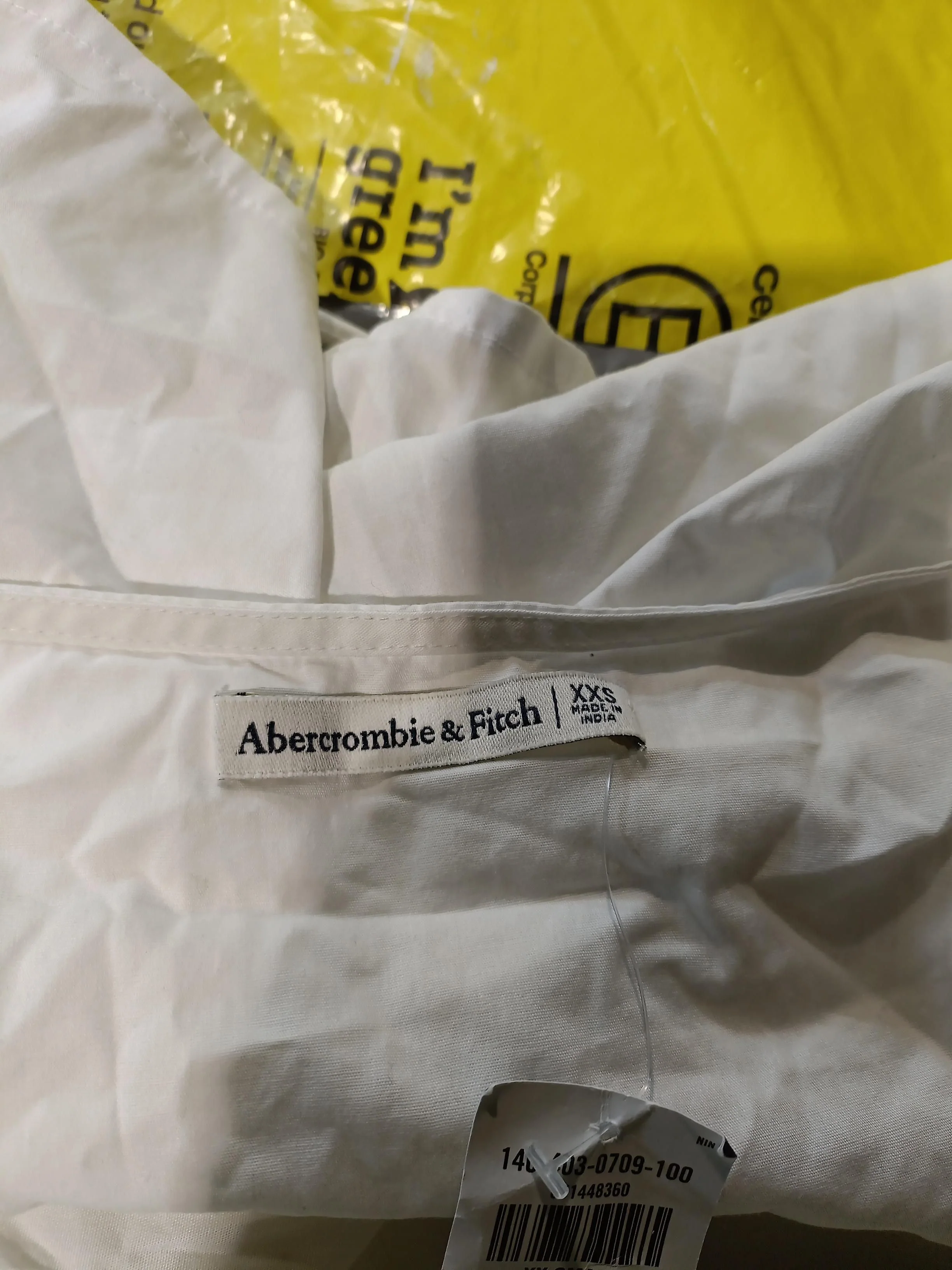 Abercrombie & Fitch Women's Top XXS White Cotton with Polyester Cropped - Image 6