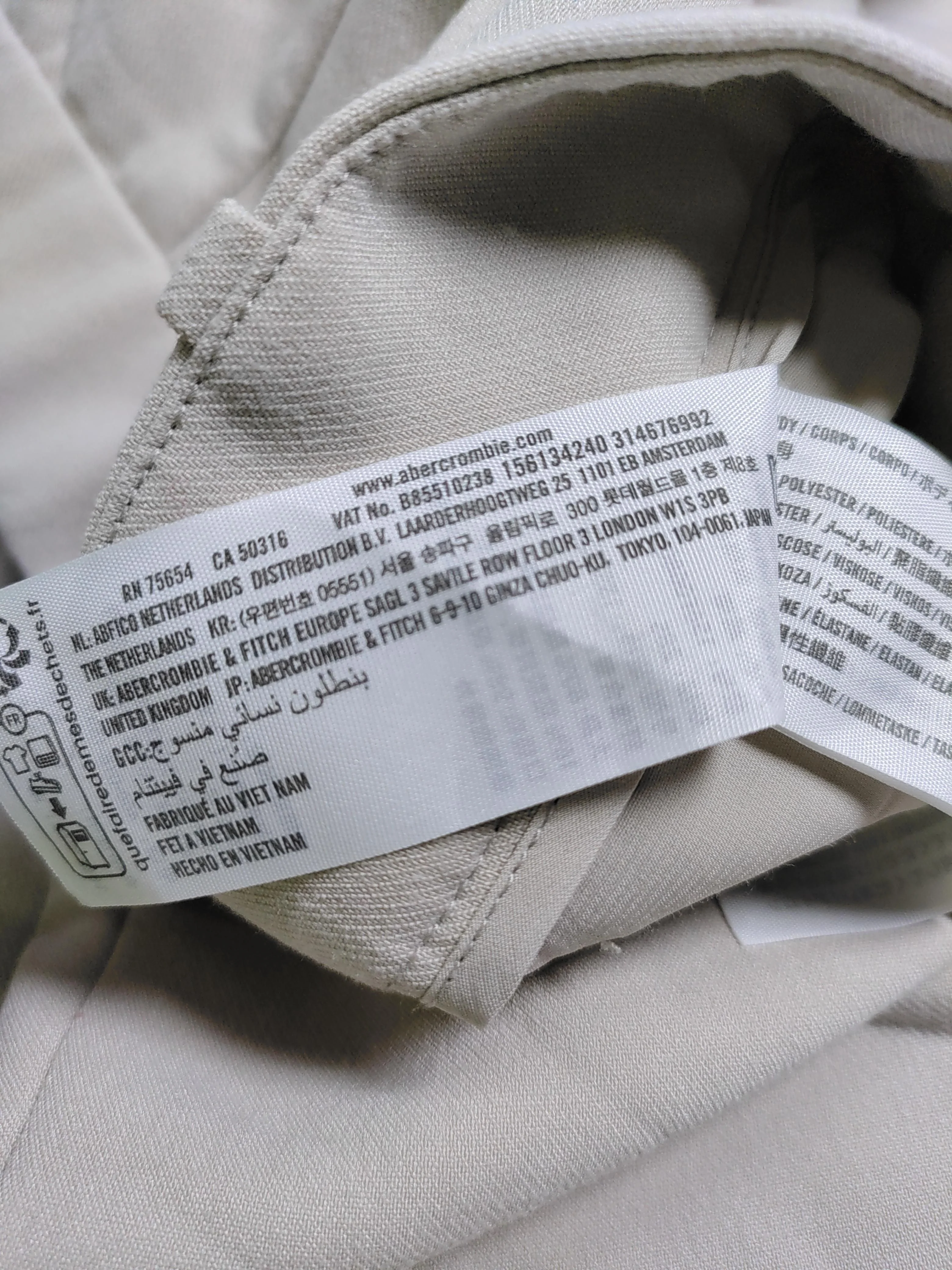 Abercrombie & Fitch Women's Trousers UK 10 Cream Polyester - Image 6