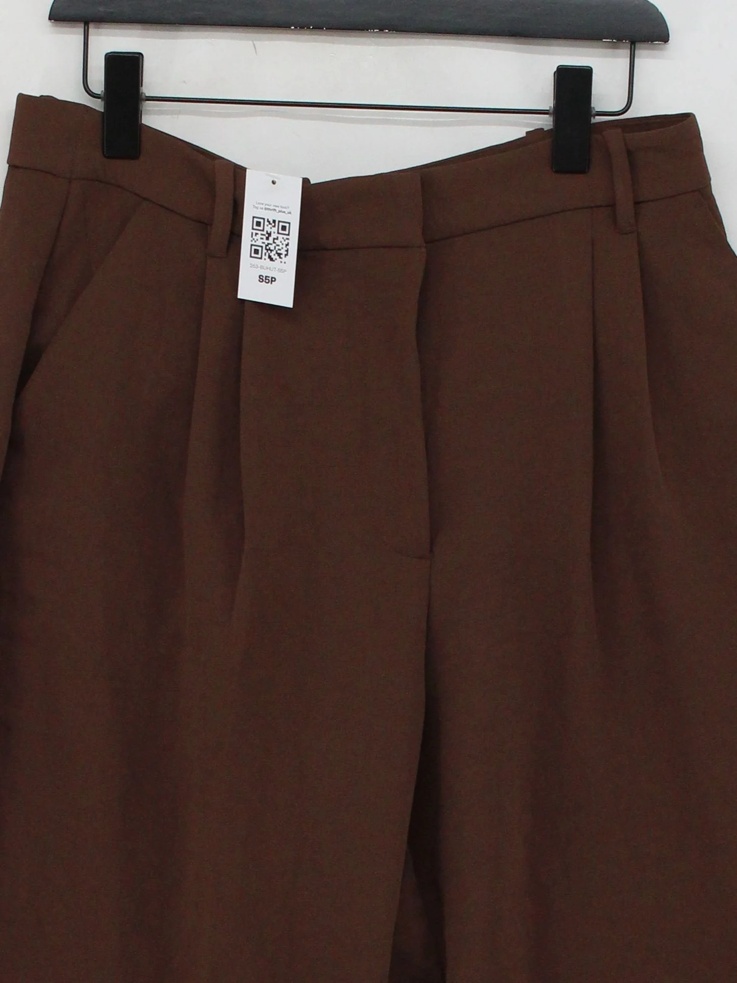 Abercrombie & Fitch Women's Trousers UK 14 Brown 100% Other Wide-Leg Chino - Image 3
