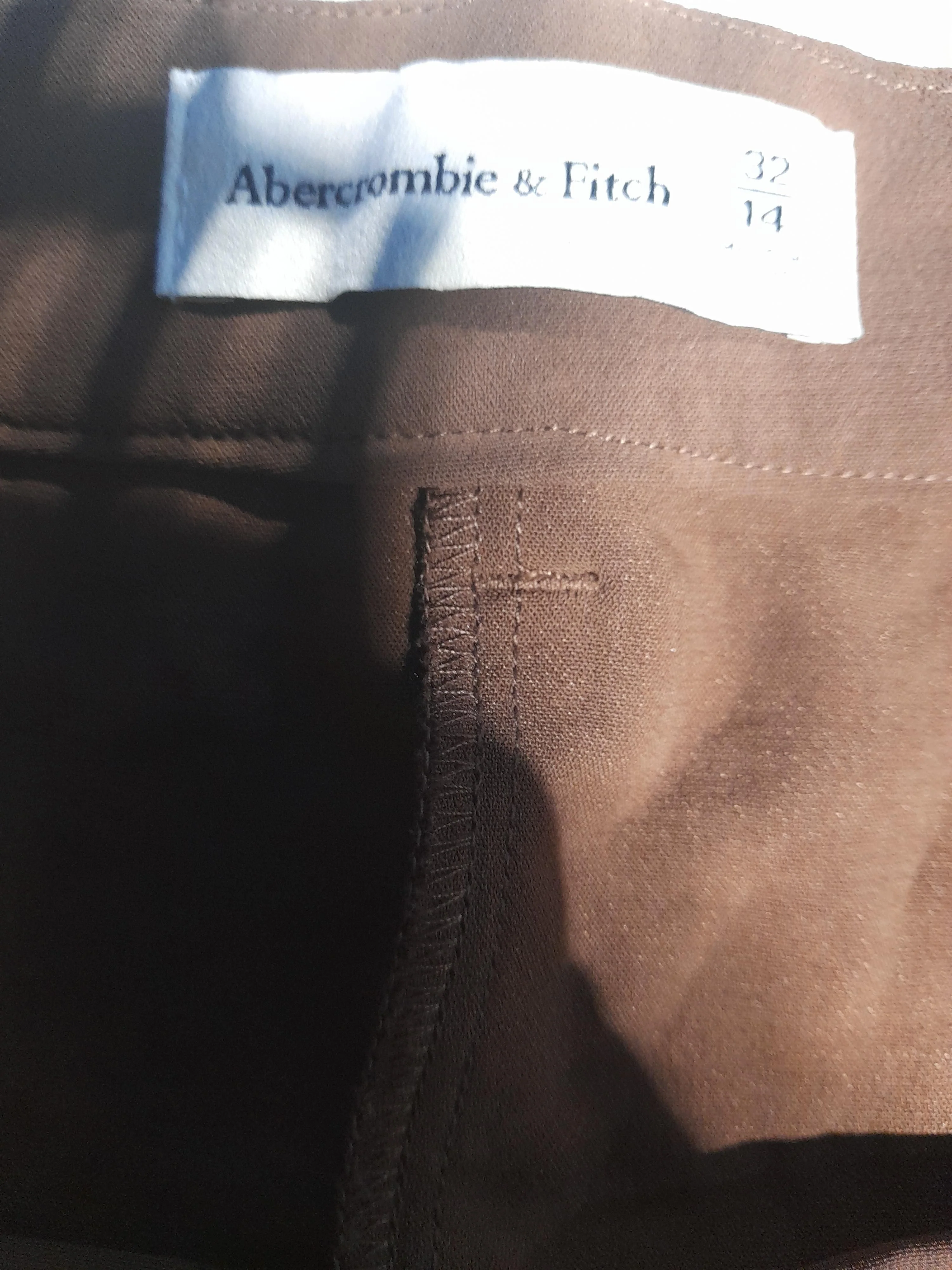 Abercrombie & Fitch Women's Trousers UK 14 Brown 100% Other Wide-Leg Chino - Image 5