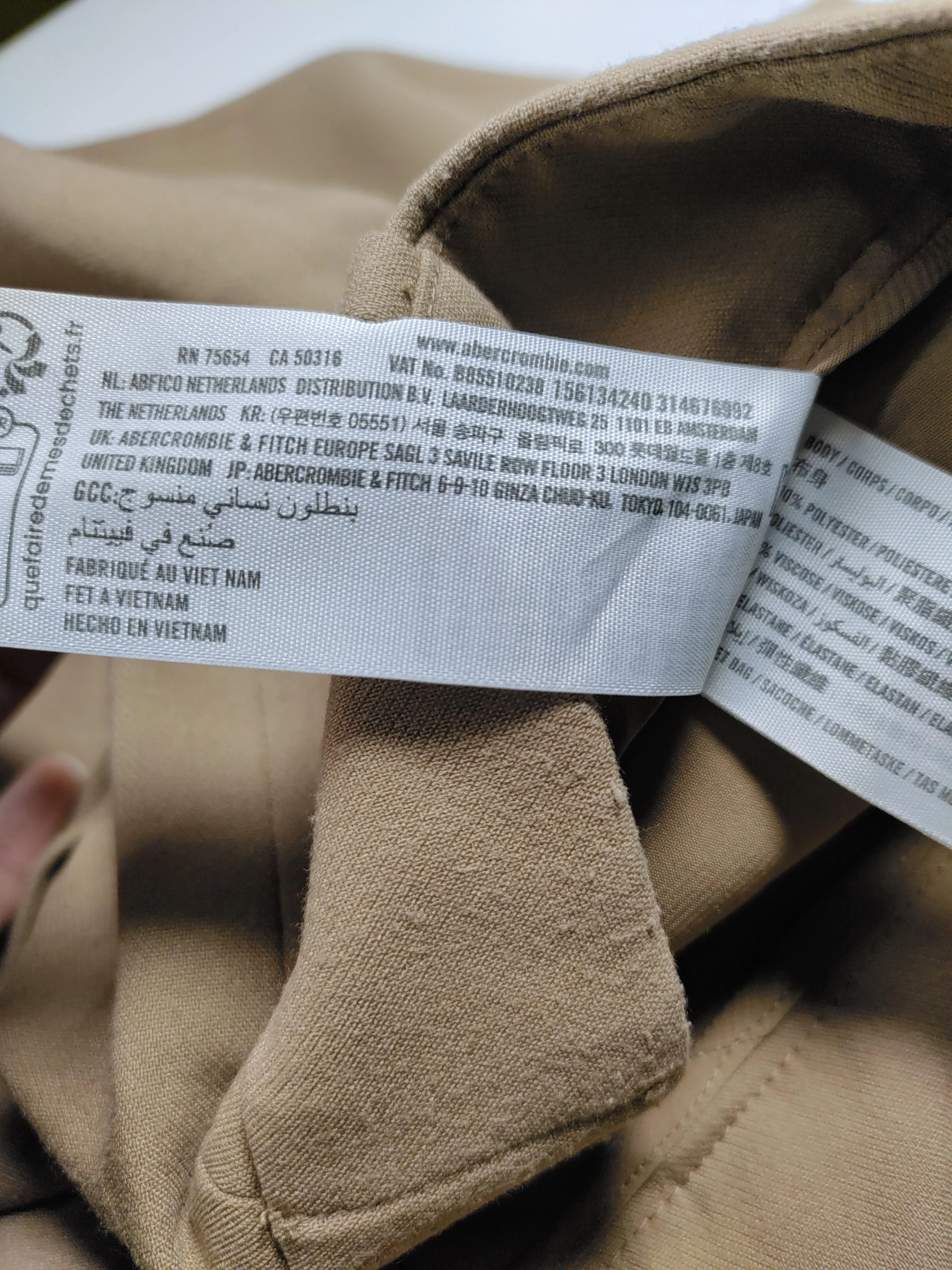 Abercrombie & Fitch Women's Trousers W 28 in Tan Polyester with Elastane Cropped - Image 7