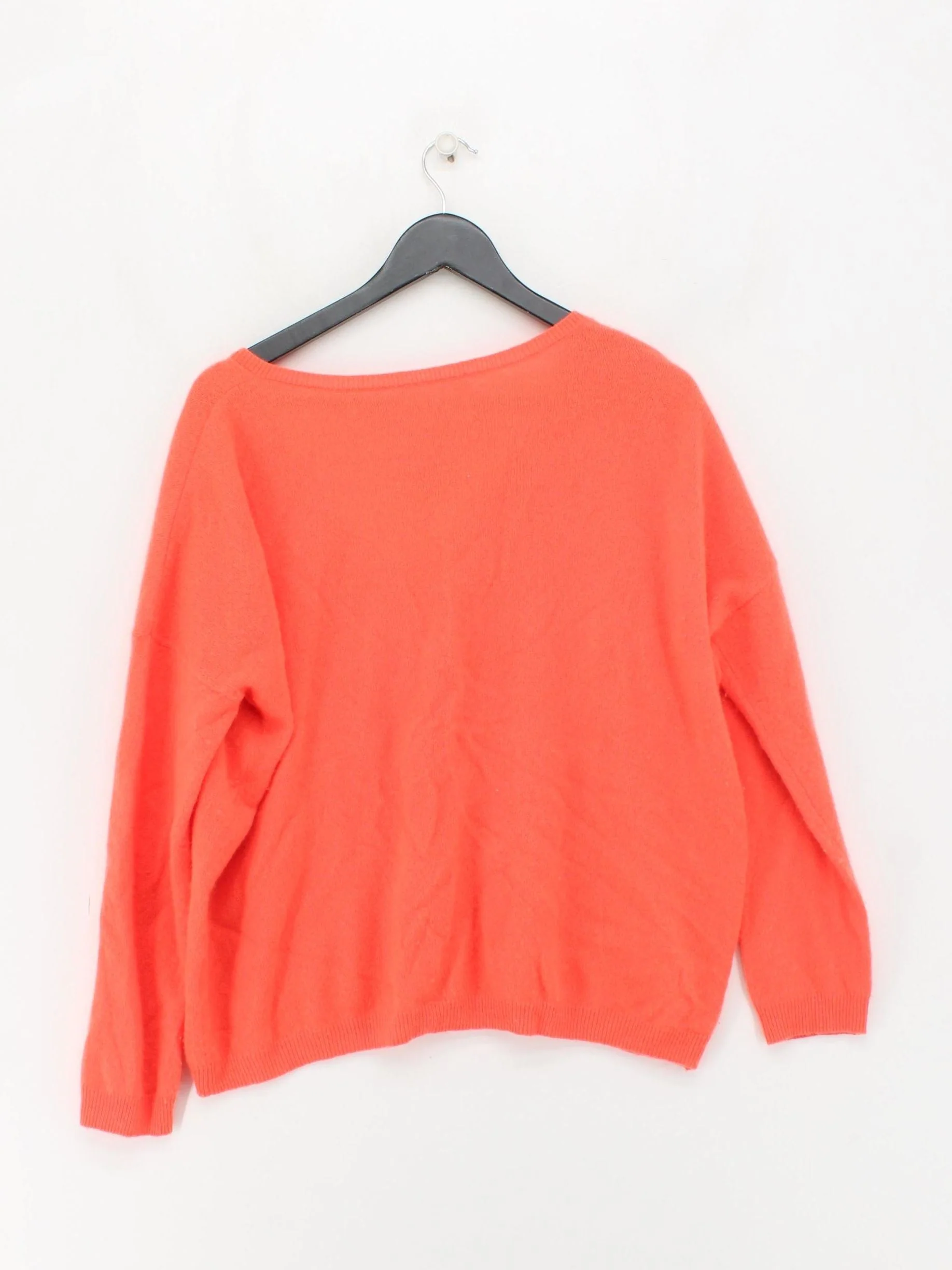 Absolut Cashmere Women's Jumper M Orange 100% Cashmere V-Neck Pullover - Image 2