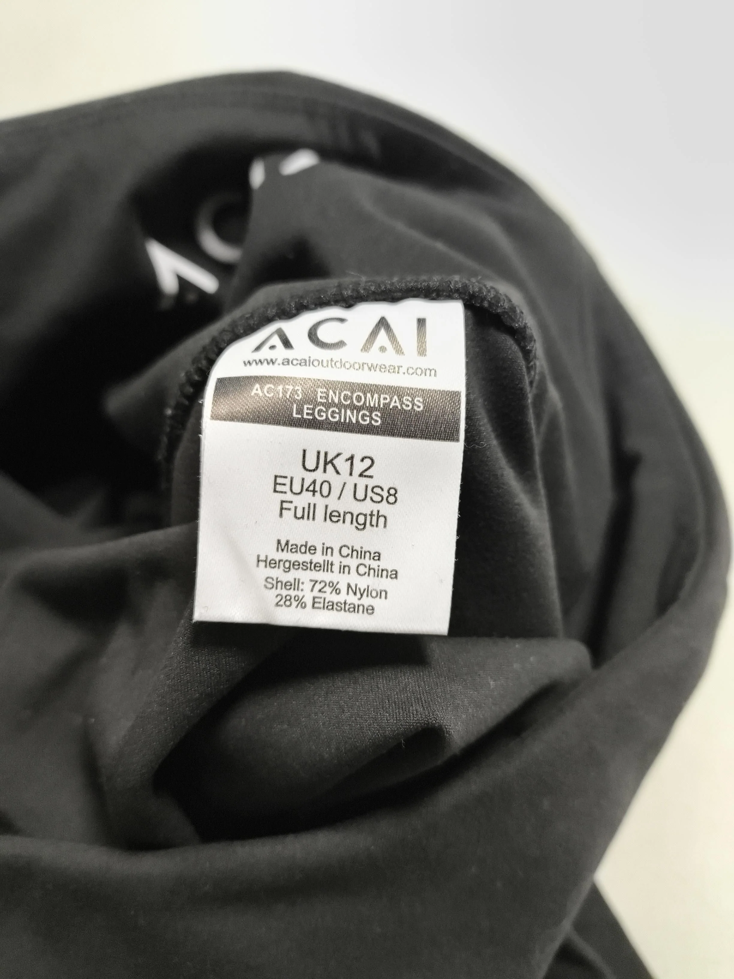 ACAI Women's Leggings UK 12 Black Nylon with Elastane Full length - Image 6