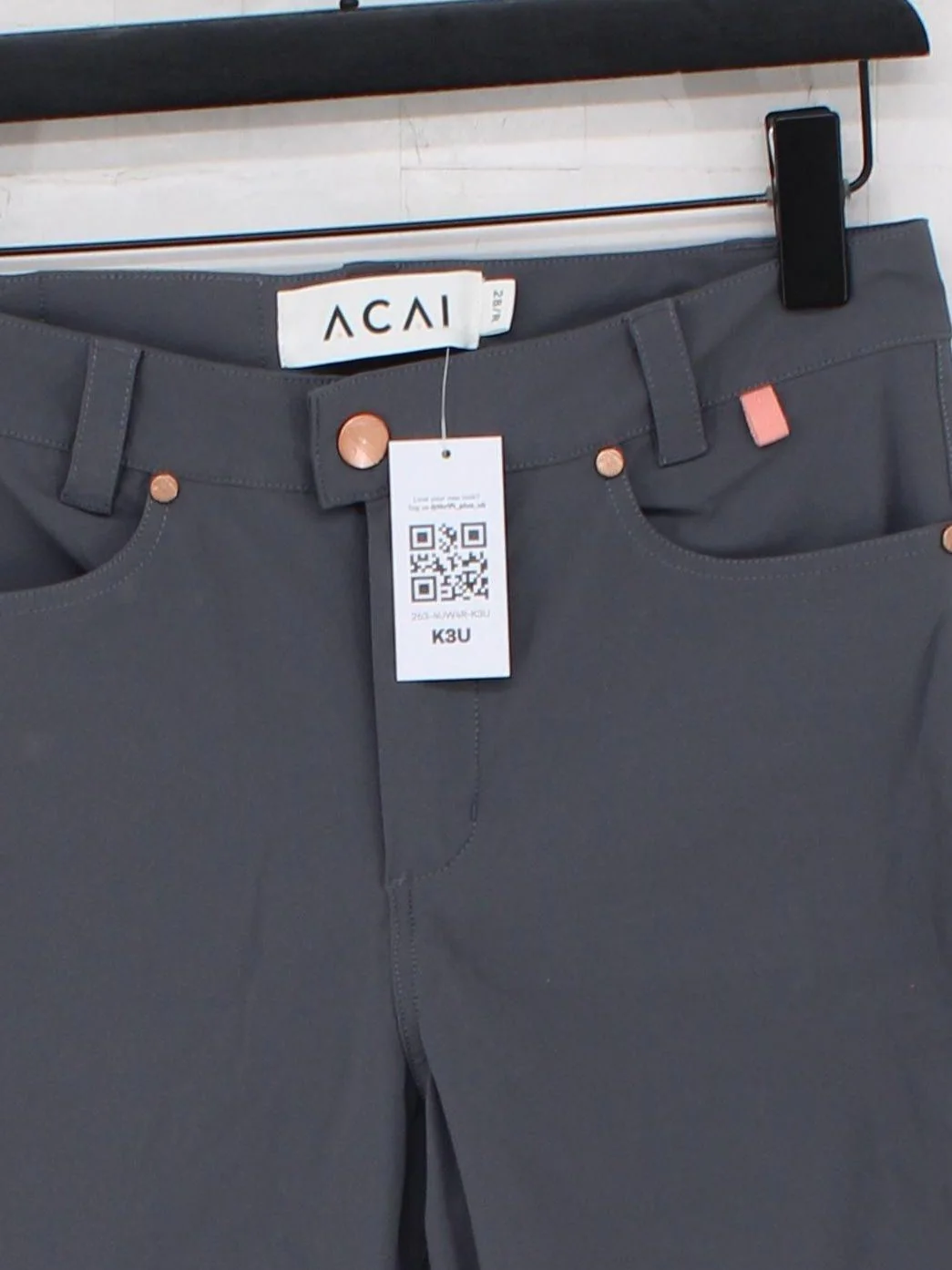 ACAI Women's Trousers W 28 in Grey Nylon with Elastane Rain Trousers - Image 3