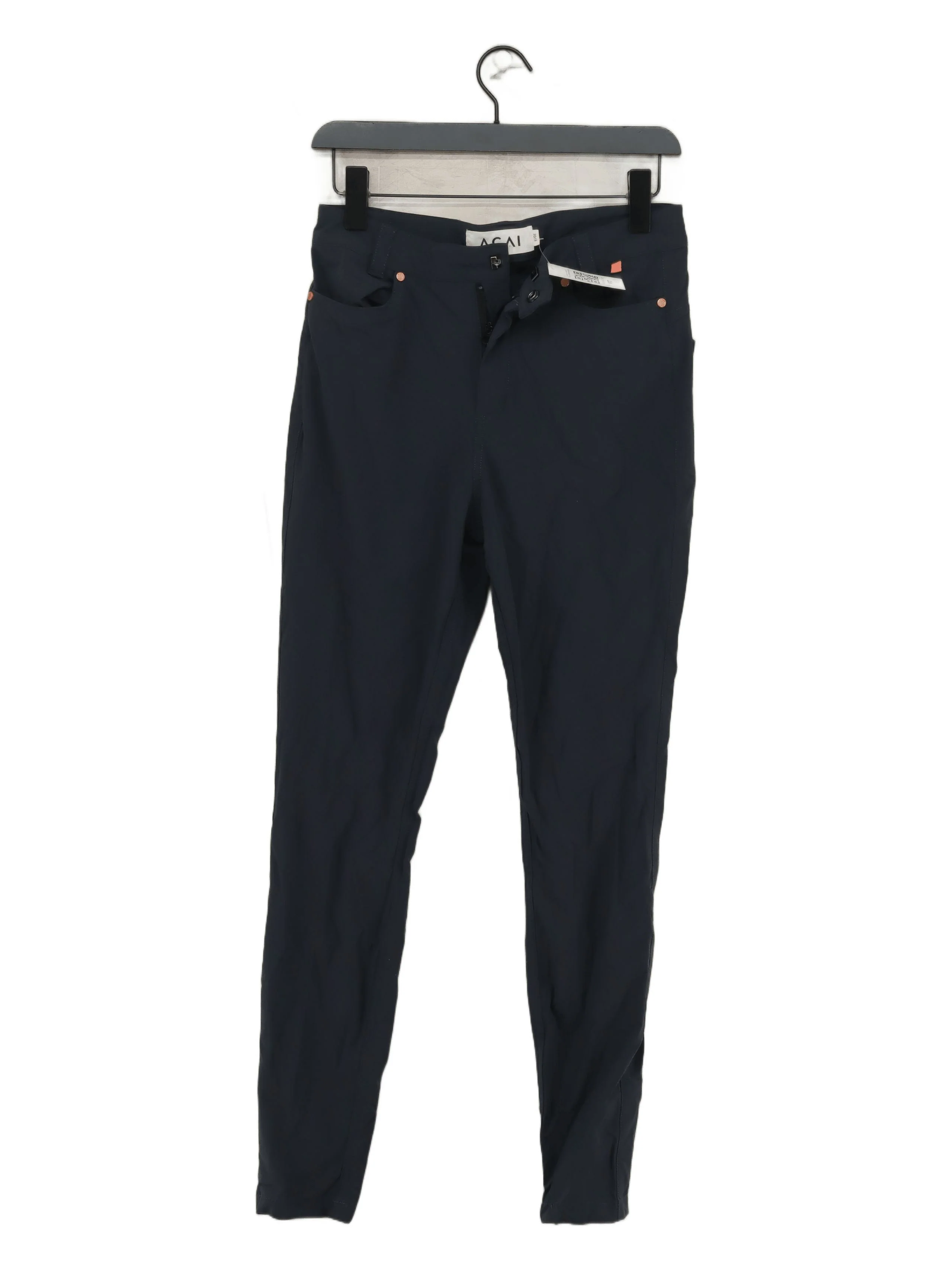 ACAI Women's Trousers W 30 in Blue Nylon with Elastane Rain Trousers