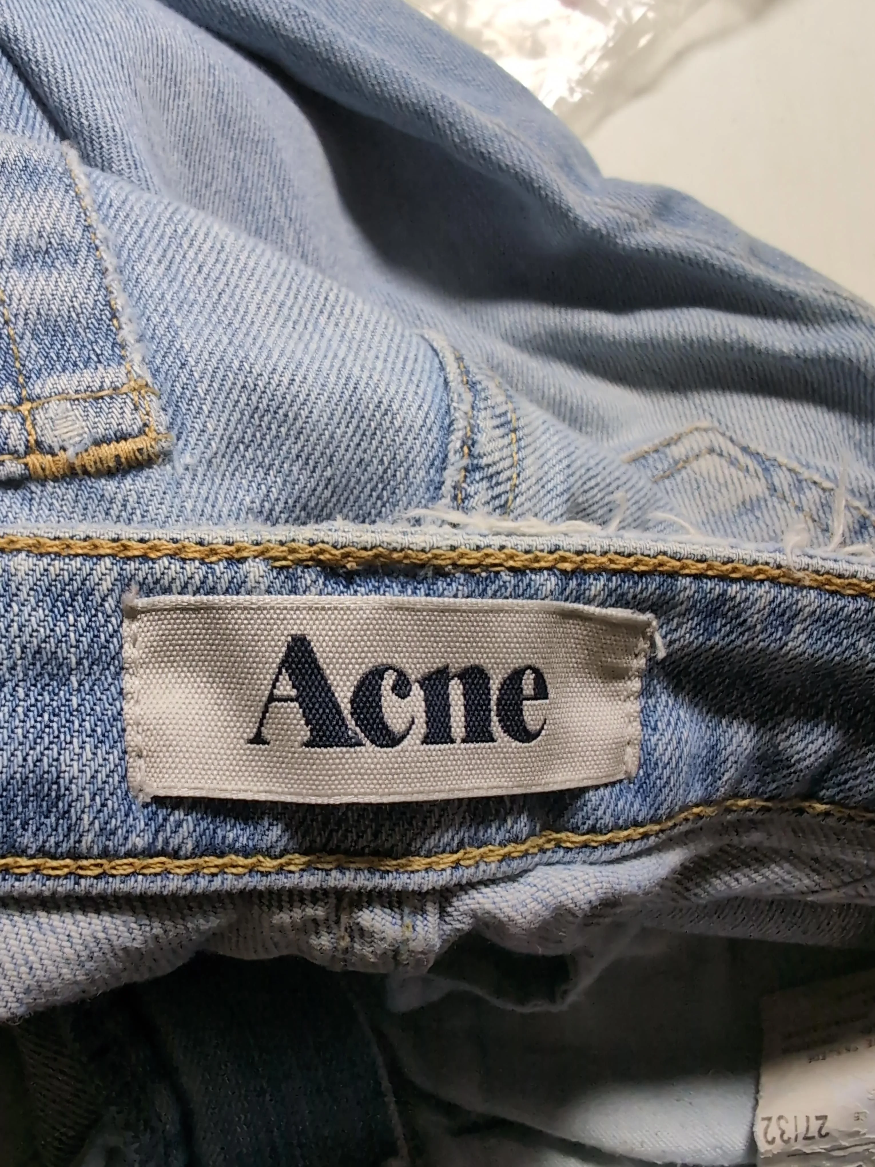 Acne Men's Jeans W 27 in; L 32 in Blue Cotton with Elastane Straight - Image 5