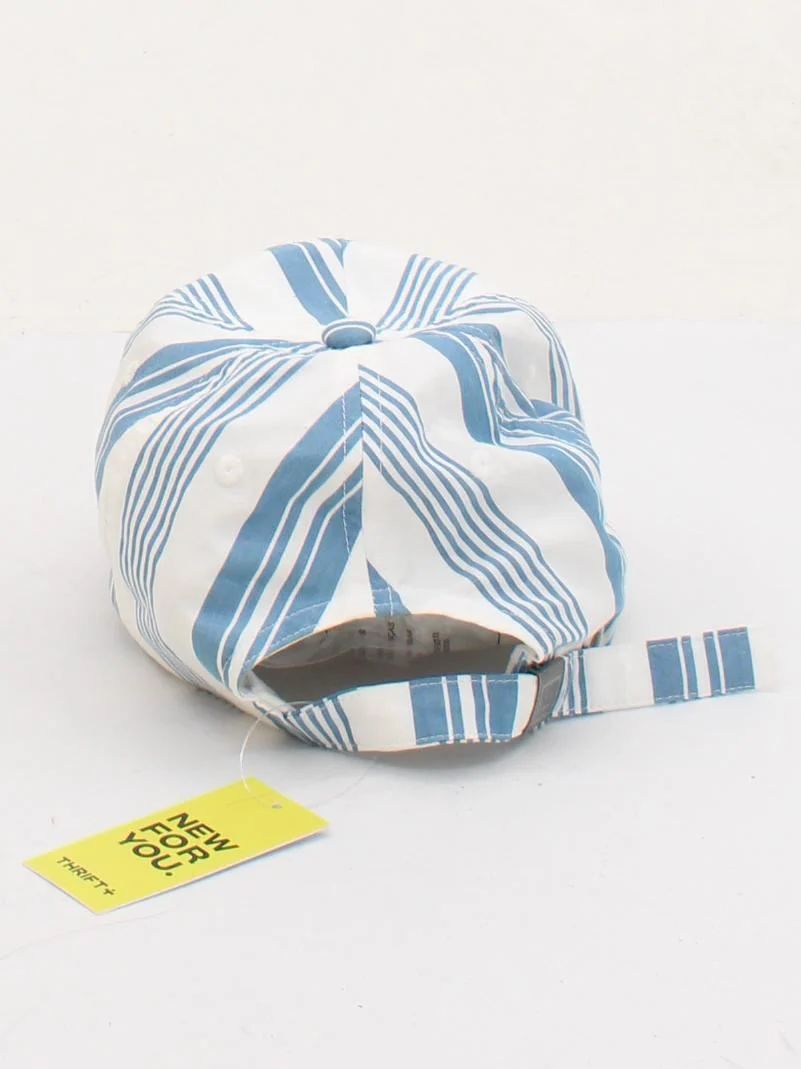 Acne Studios Men's Hat White Striped 100% Cotton Baseball Cap - Image 2