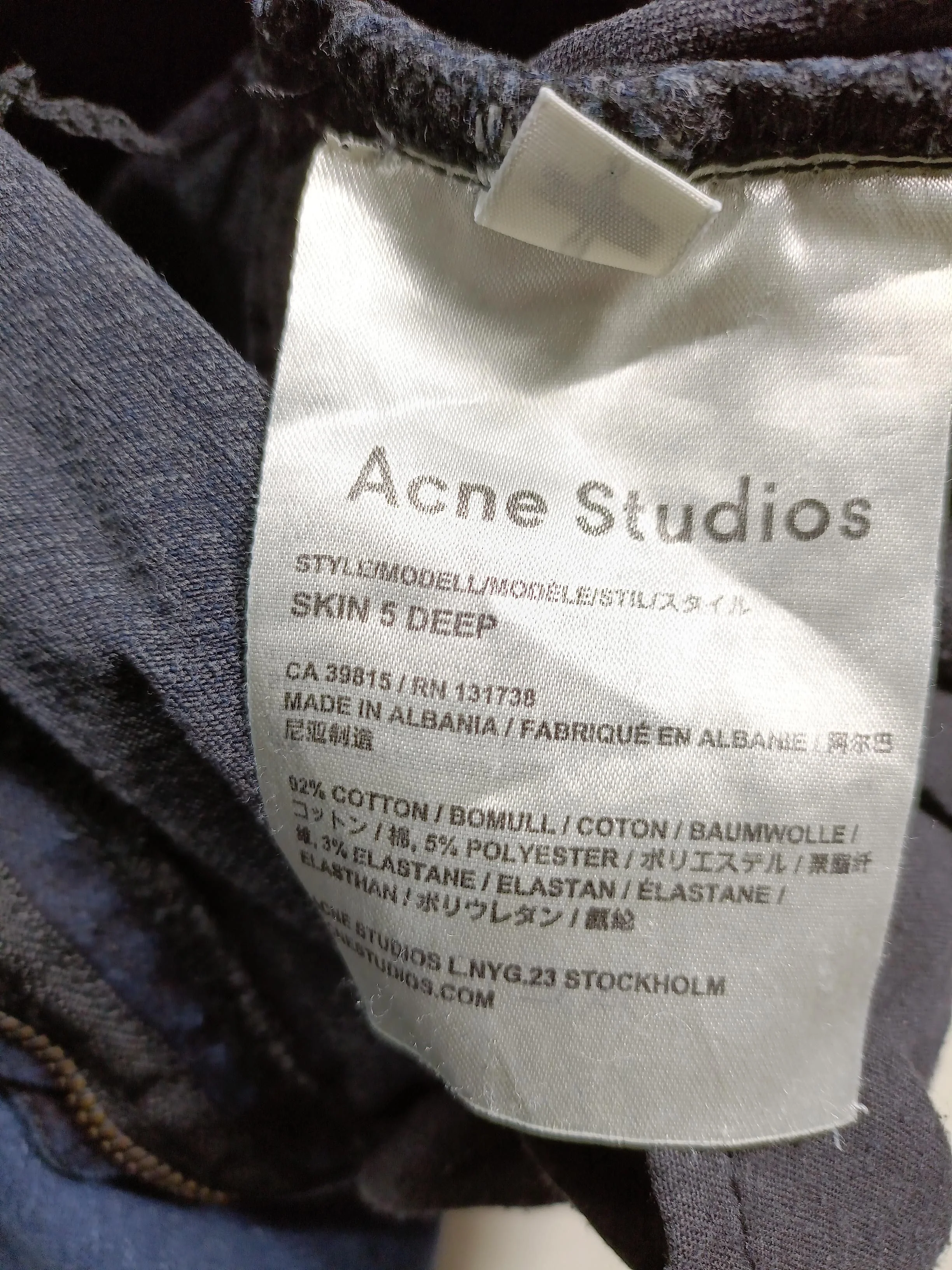 Acne Studios Men's Jeans W 26 in Blue Cotton with Polyester, Elastane Skinny - Image 6