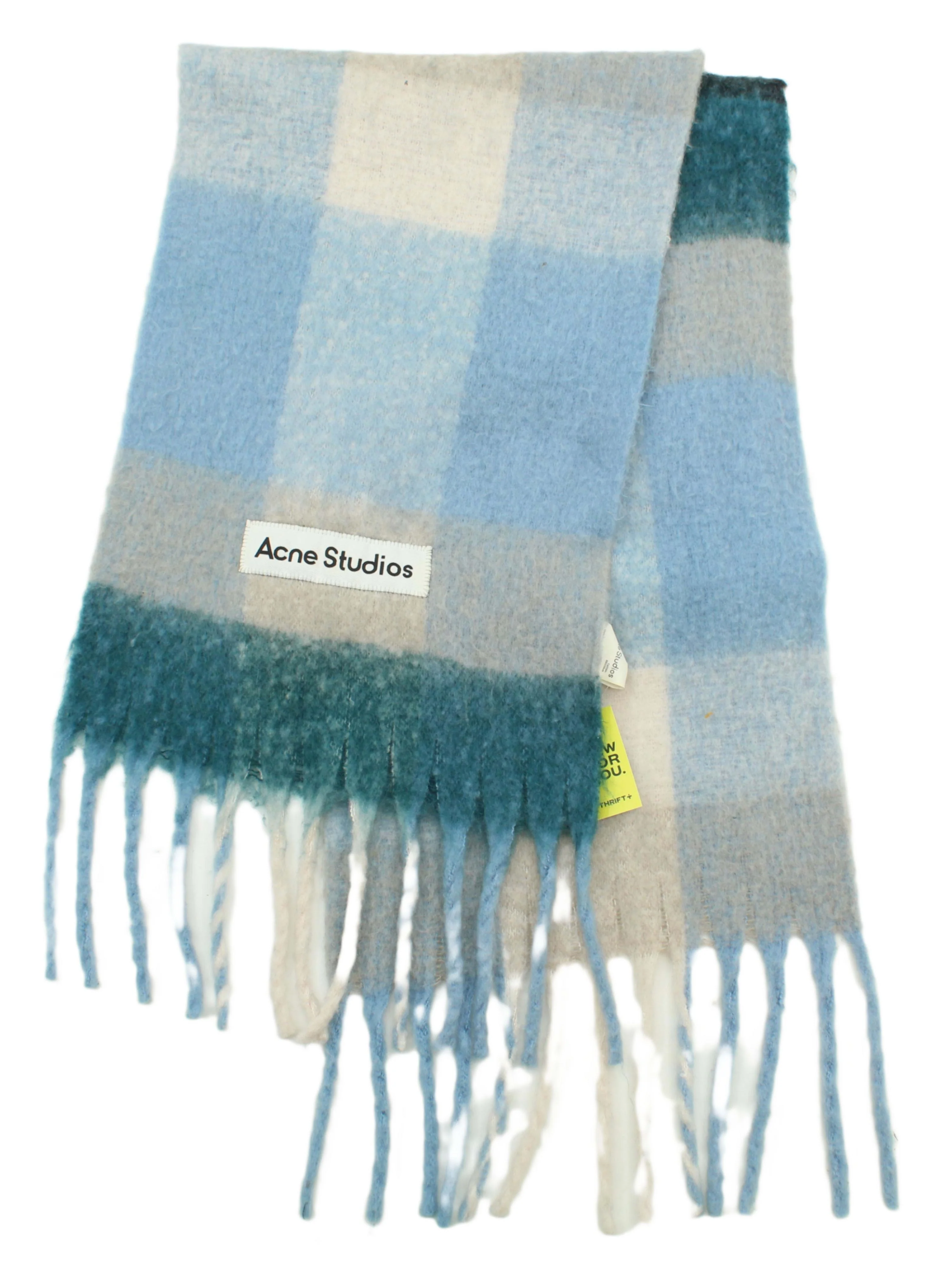 Acne Studios Men's Scarf Multi Checkered 100% Wool Scarf