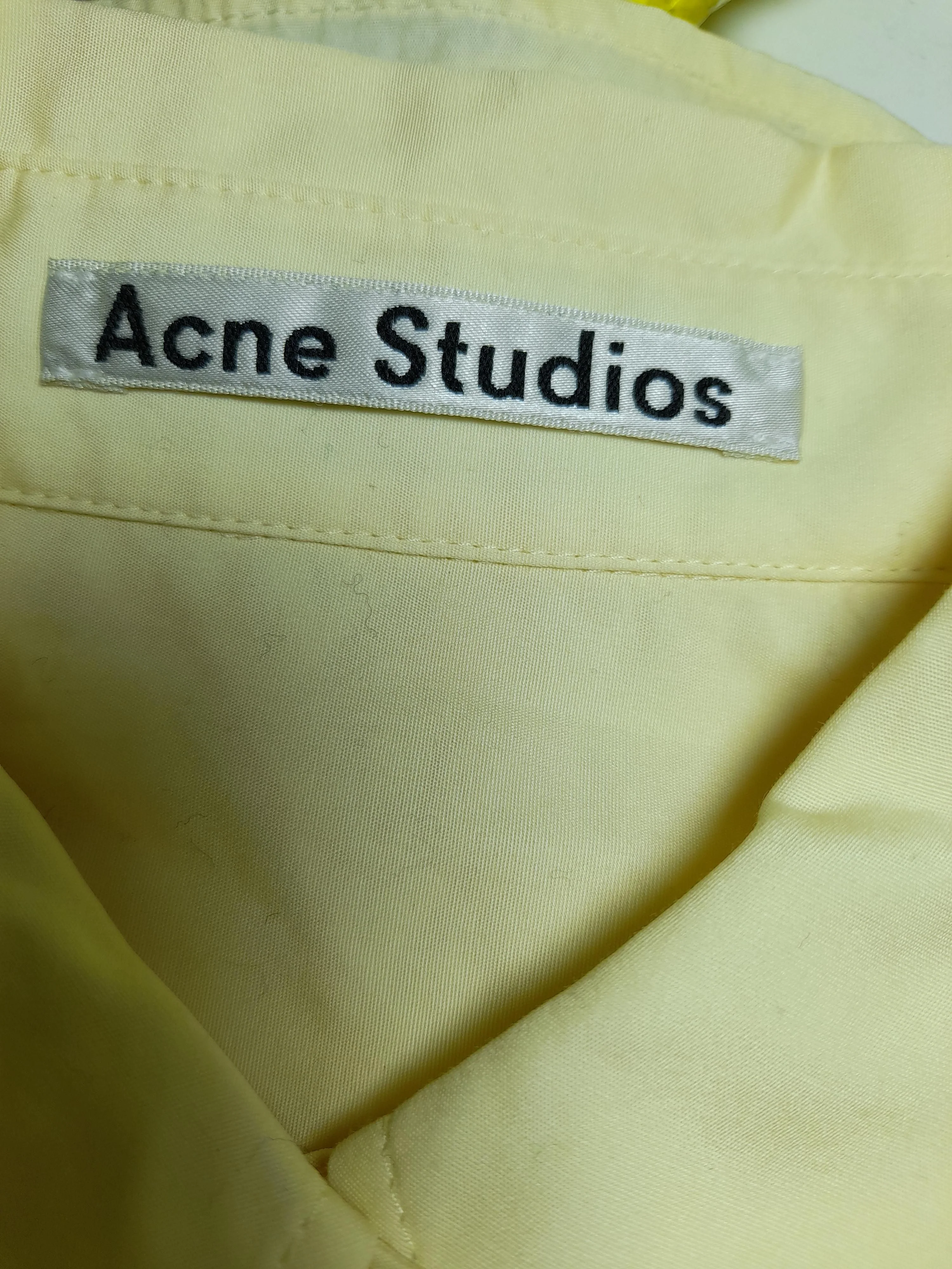 Acne Studios Men's Shirt M Yellow 100% Cotton Basic - Image 5