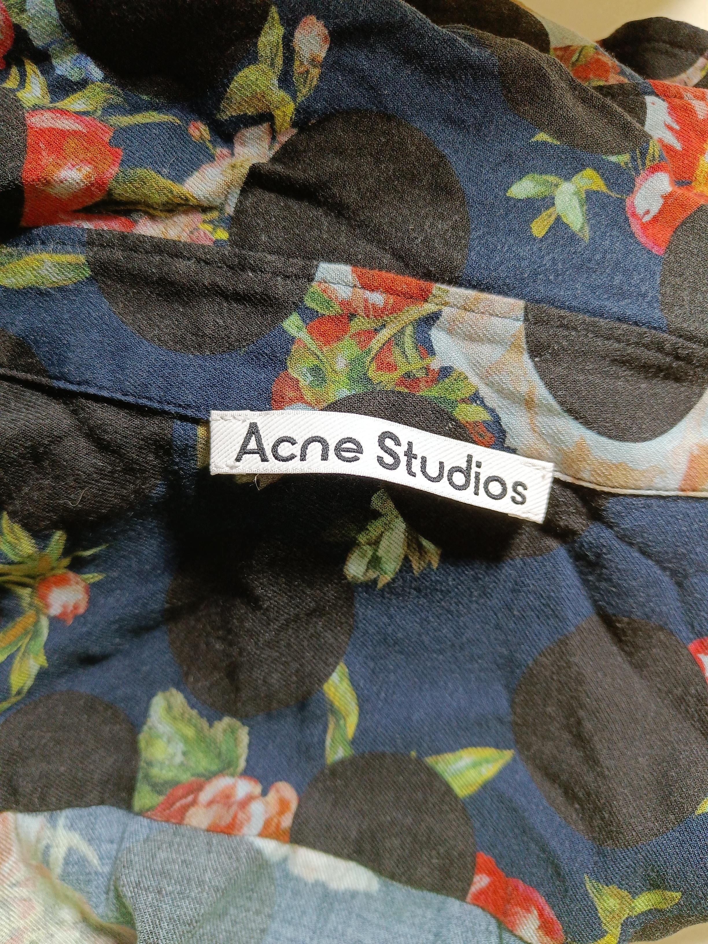Acne Studios Men's Shirt XL Blue Floral 100% Viscose Basic - Image 5
