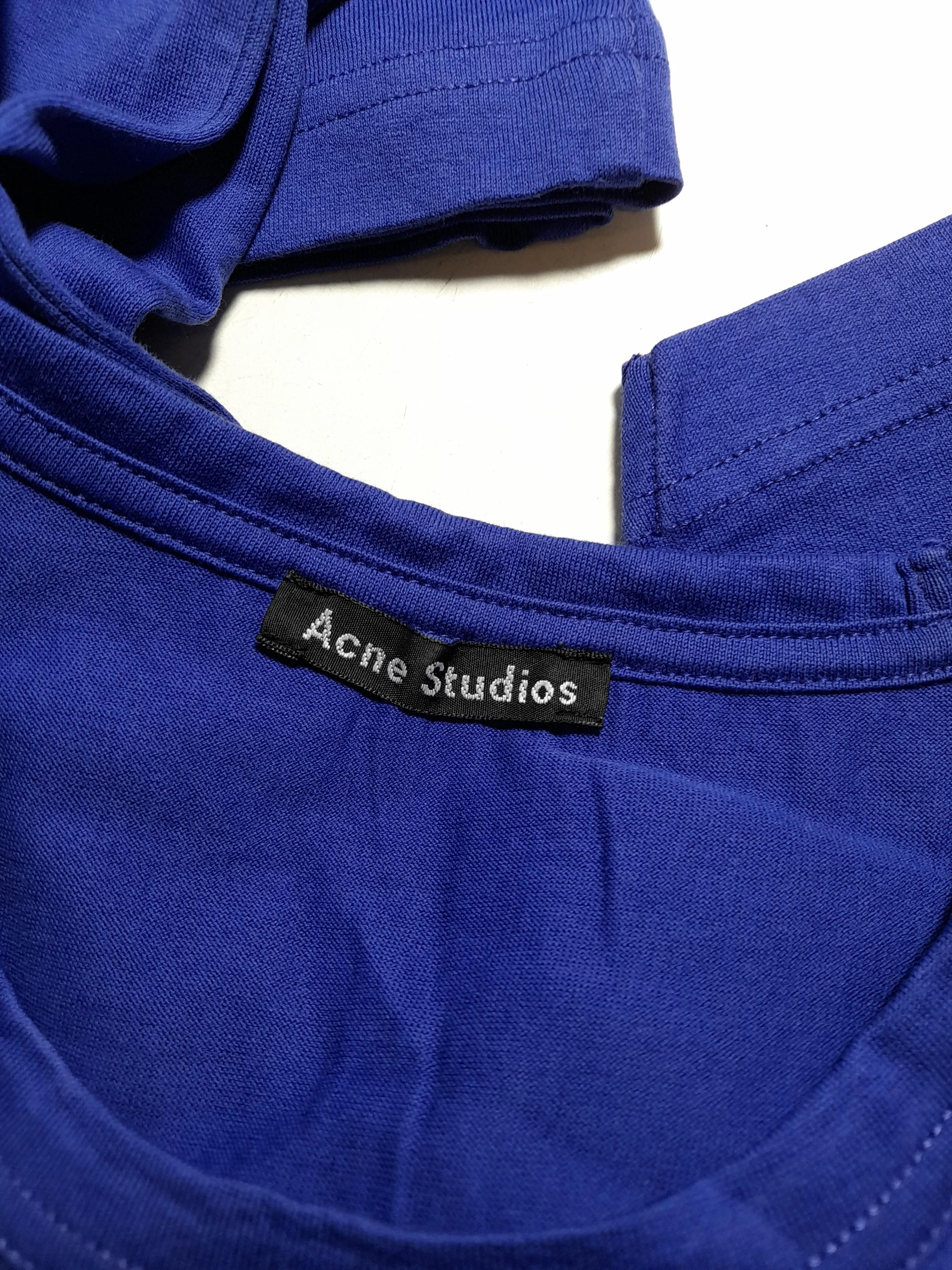Acne Studios Men's T-Shirt S Blue 100% Cotton Basic - Image 5