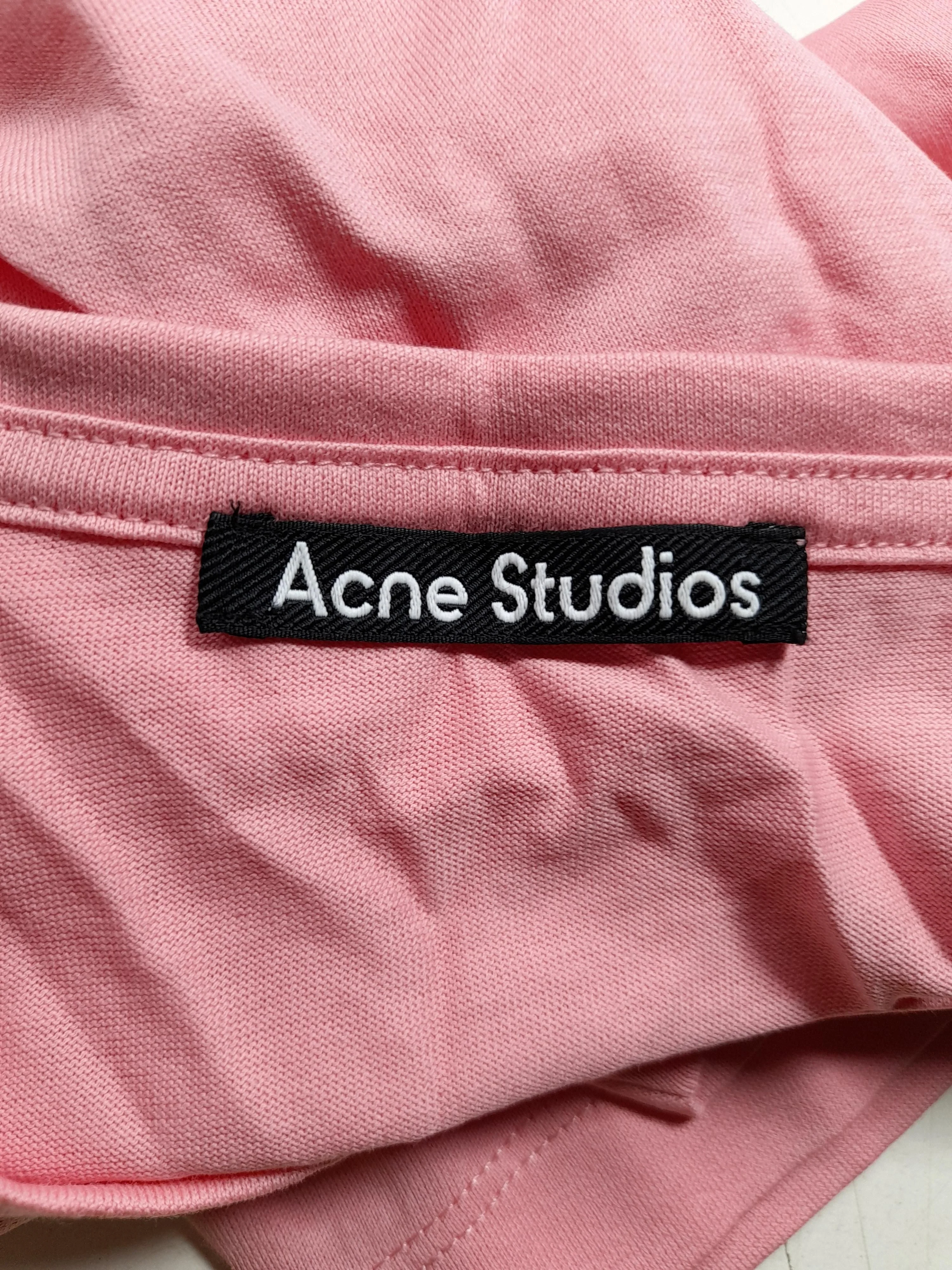 Acne Studios Men's T-Shirt S Pink 100% Cotton Basic - Image 5