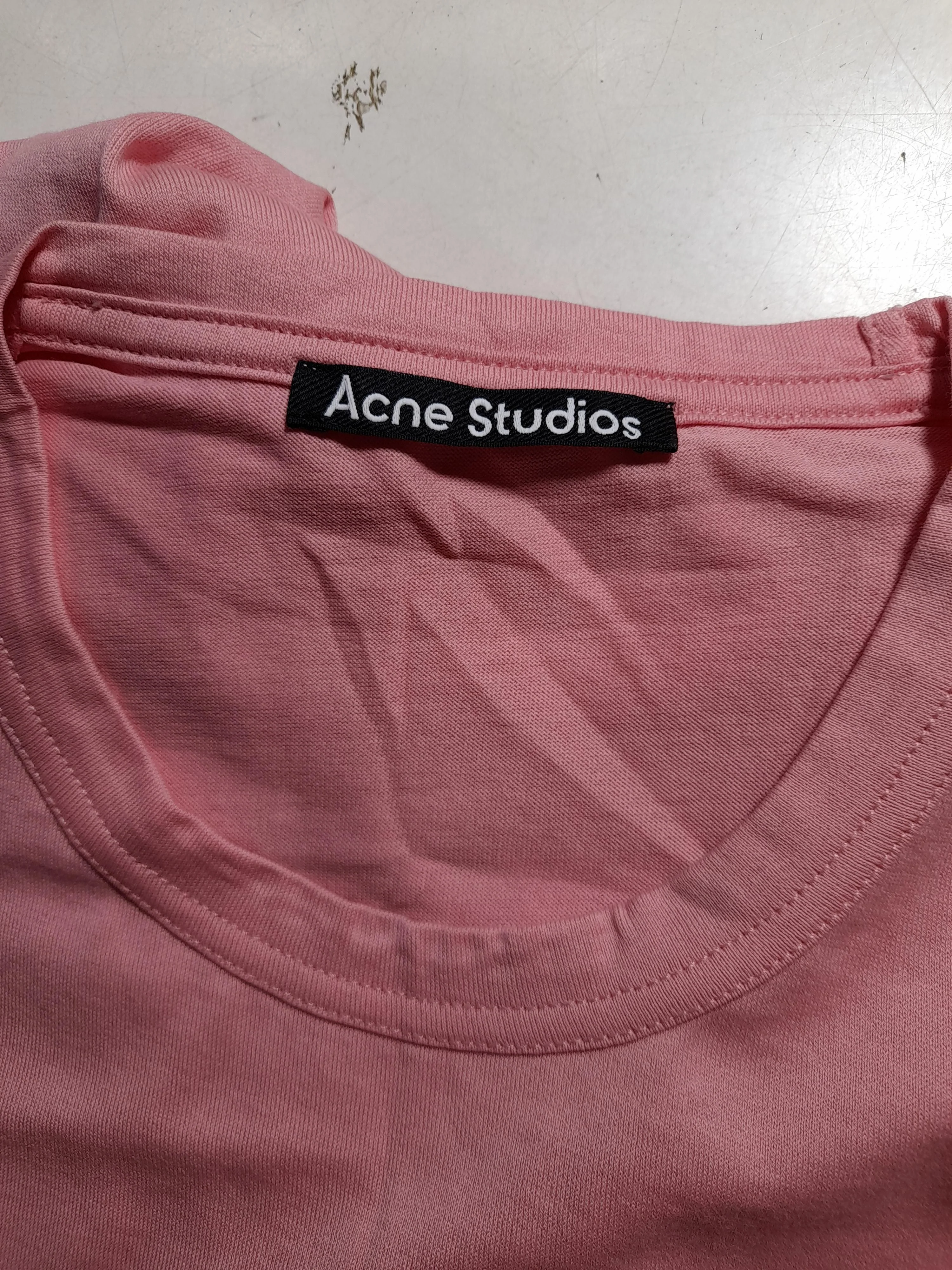 Acne Studios Men's T-Shirt XS Pink 100% Cotton Basic - Image 6