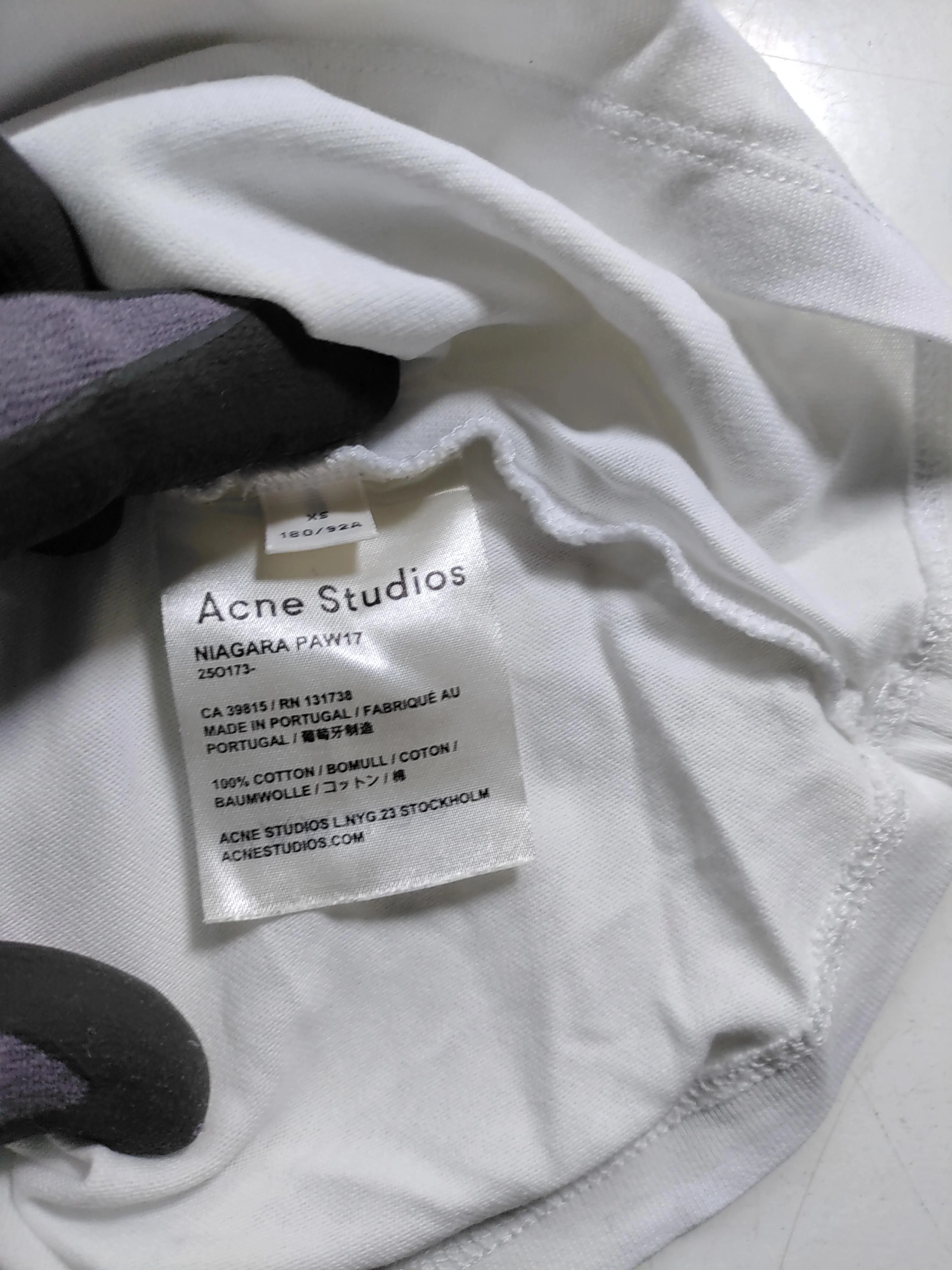 Acne Studios Men's T-Shirt XS White 100% Cotton Basic - Image 6