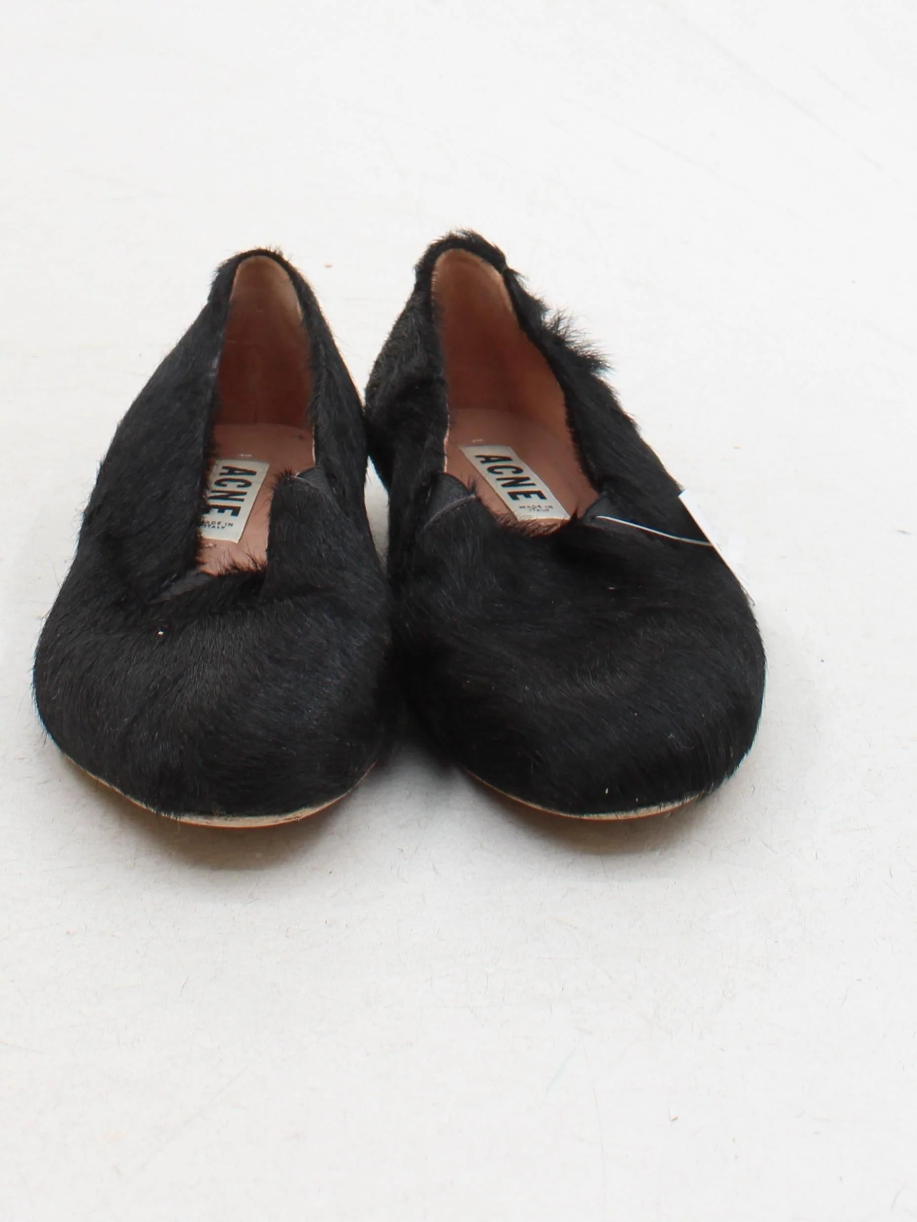 Acne Studios Women's Flat Shoes UK 6 Black Animal Fur with Leather Loafer - Image 2
