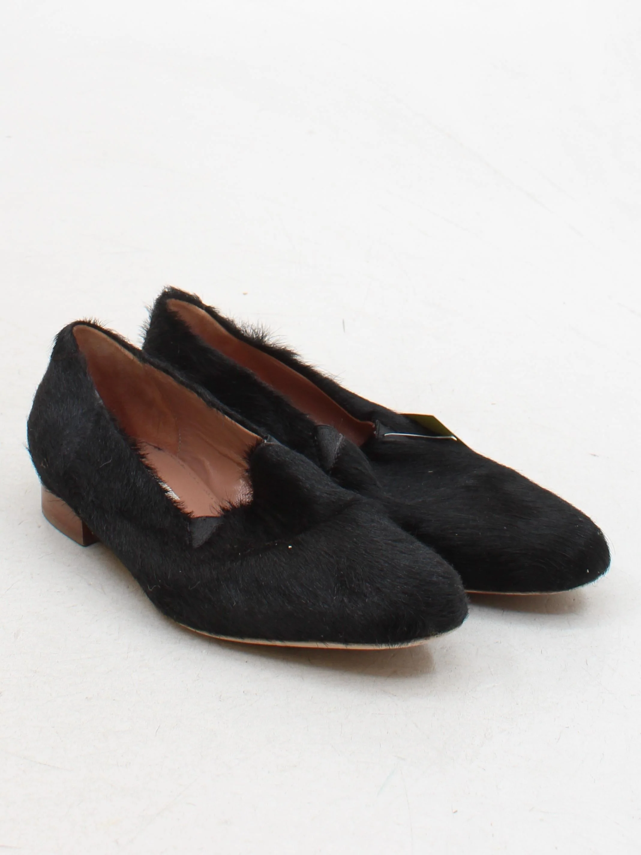 Acne Studios Women's Flat Shoes UK 6 Black Animal Fur with Leather Loafer - Image 4