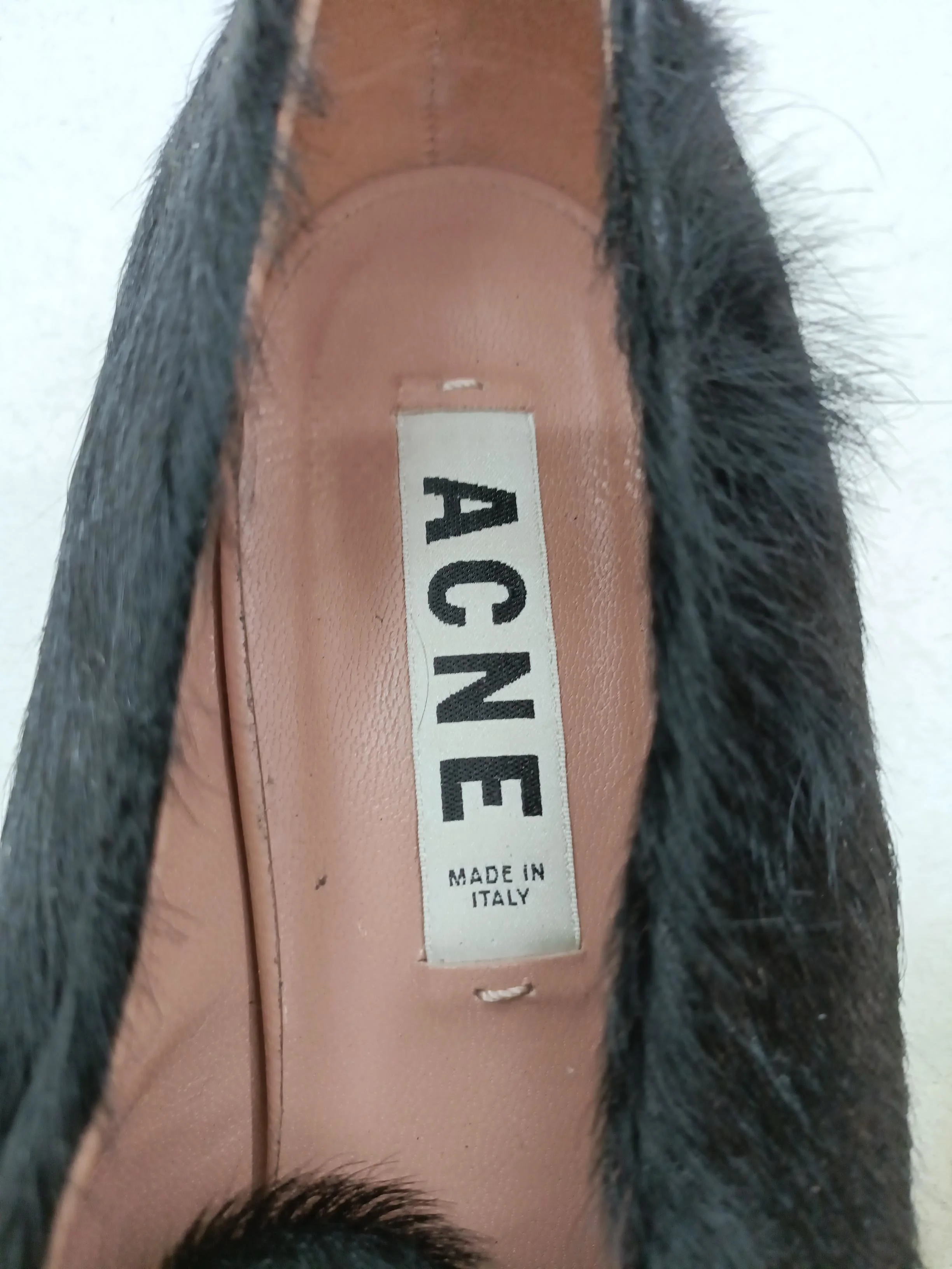 Acne Studios Women's Flat Shoes UK 6 Black Animal Fur with Leather Loafer - Image 6