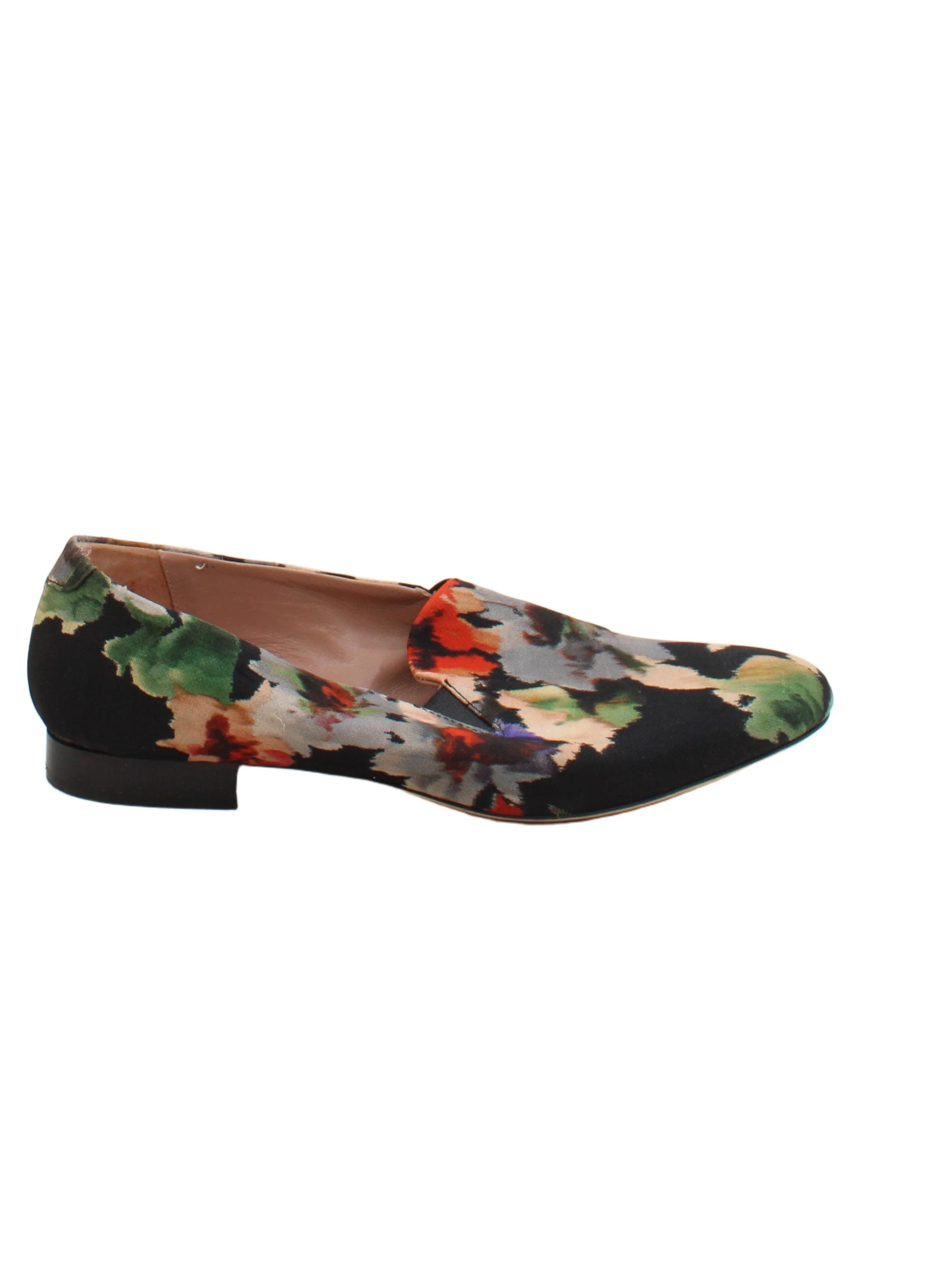 Acne Studios Women's Flat Shoes UK 6 Black Floral 100% Leather Loafer