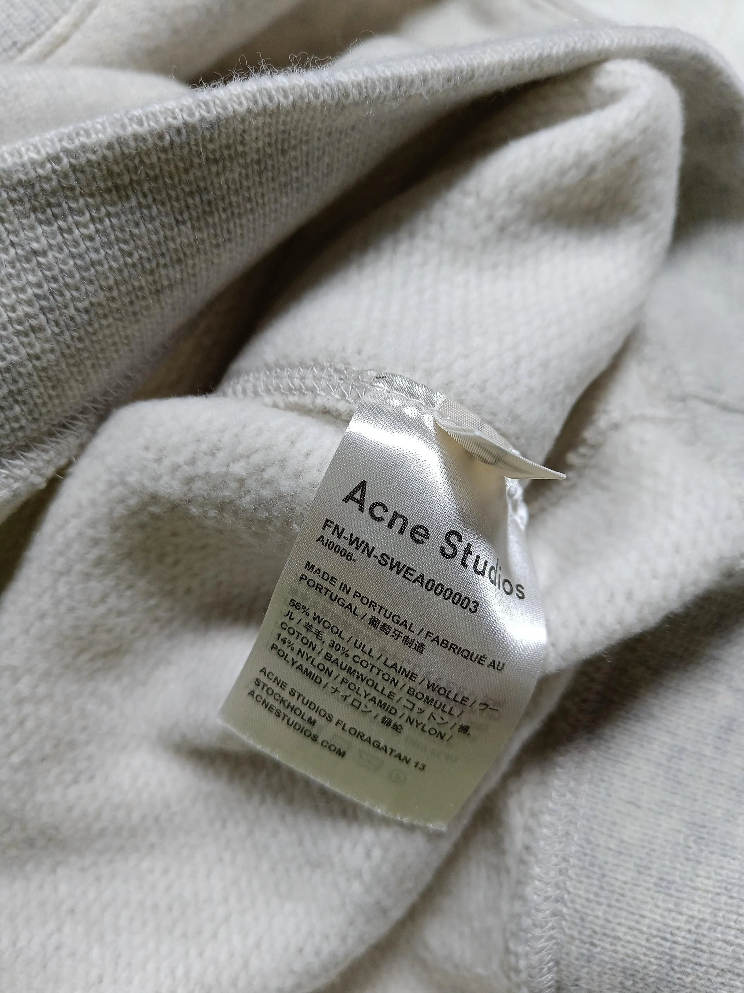 Acne Studios Women's Hoodie XS Grey Wool with Cotton, Nylon, Polyamide Pullover - Image 6