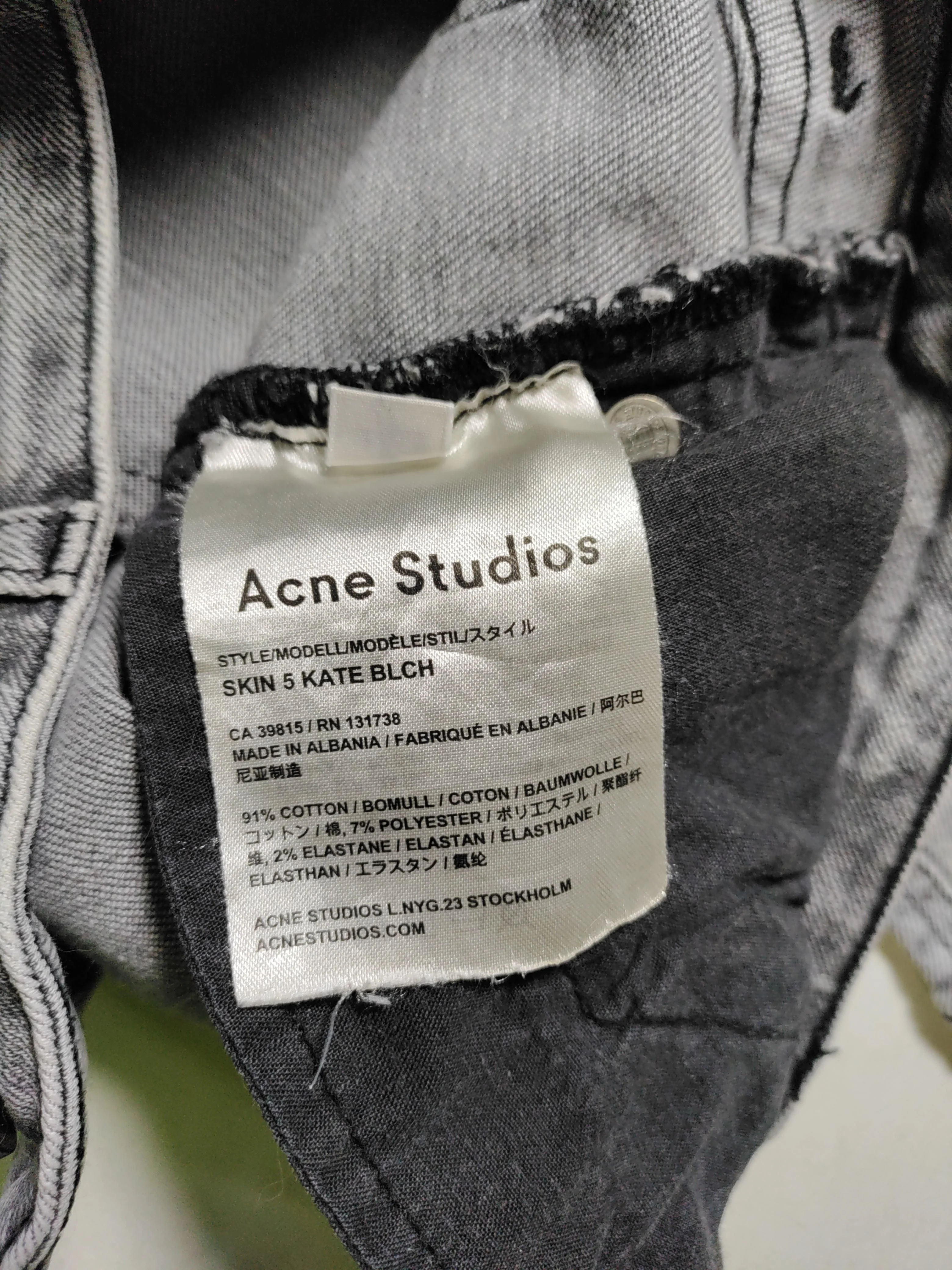 Acne Studios Women's Jeans W 27 in Grey Cotton with Polyester, Elastane Skinny - Image 6