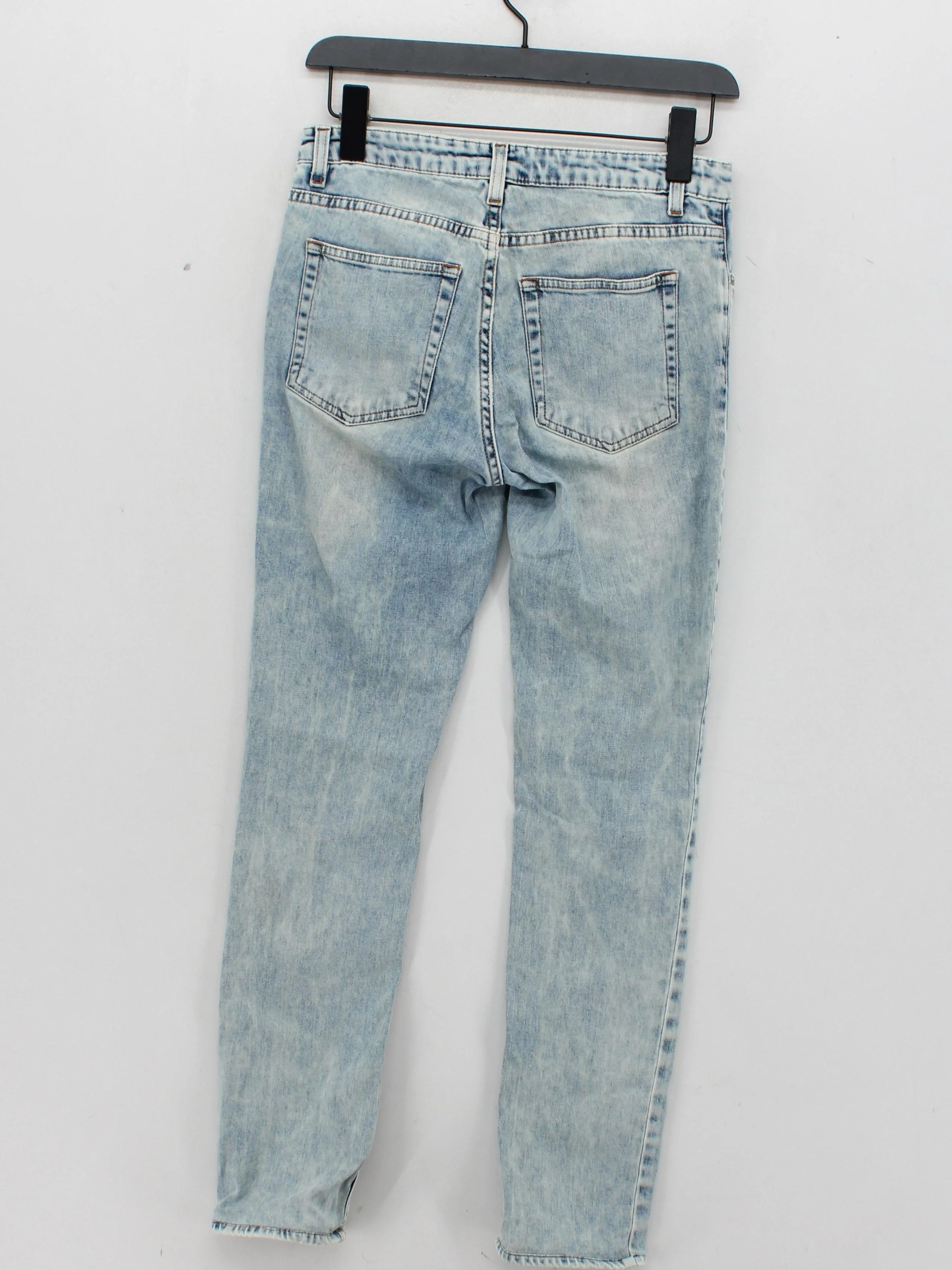 Acne Studios Women's Jeans W 27 in; L 34 in Blue Cotton with Elastane Straight - Image 2