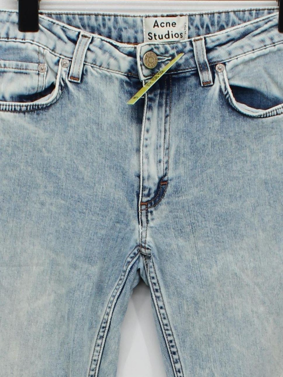 Acne Studios Women's Jeans W 27 in; L 34 in Blue Cotton with Elastane Straight - Image 3
