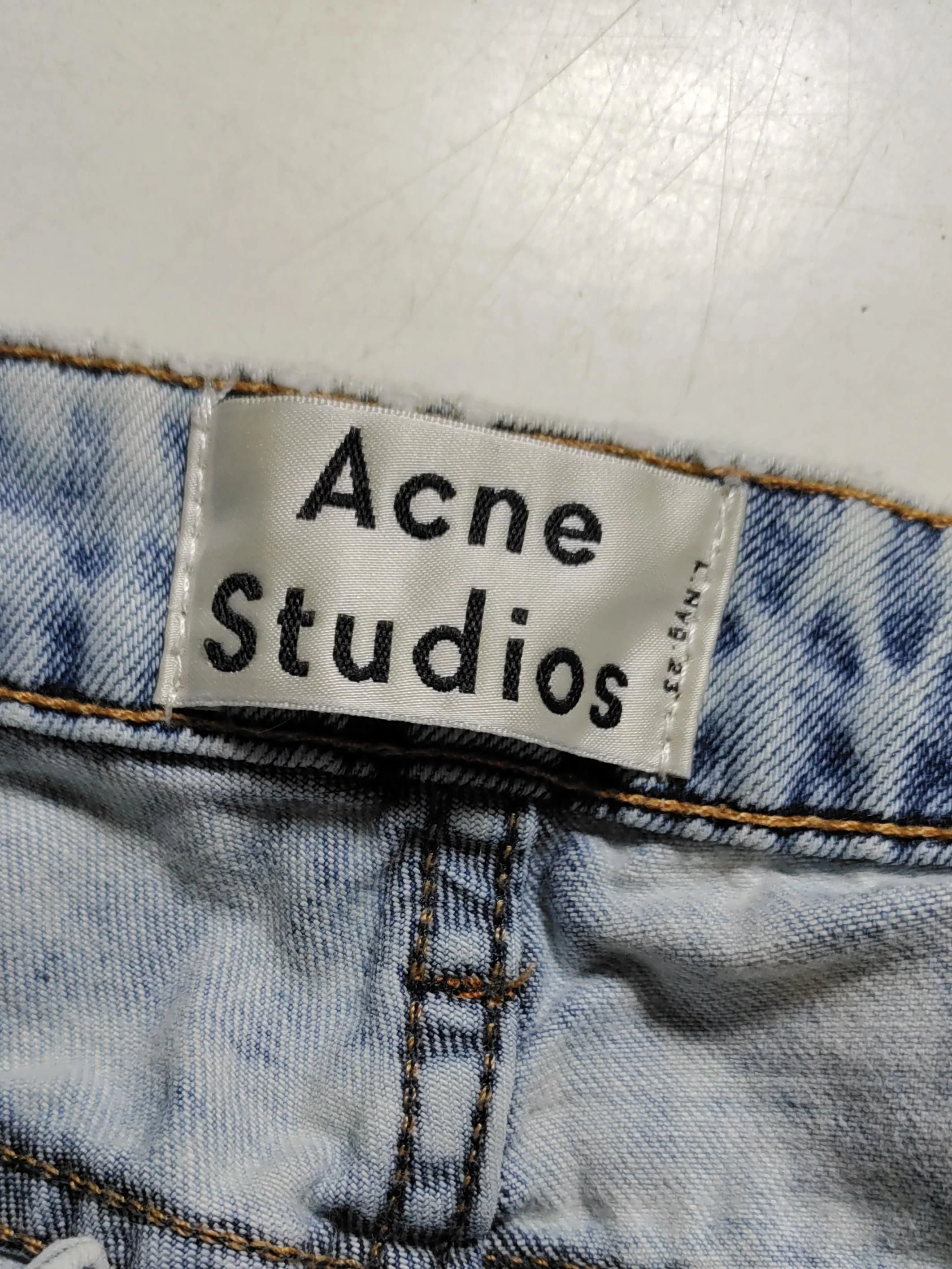 Acne Studios Women's Jeans W 27 in; L 34 in Blue Cotton with Elastane Straight - Image 5