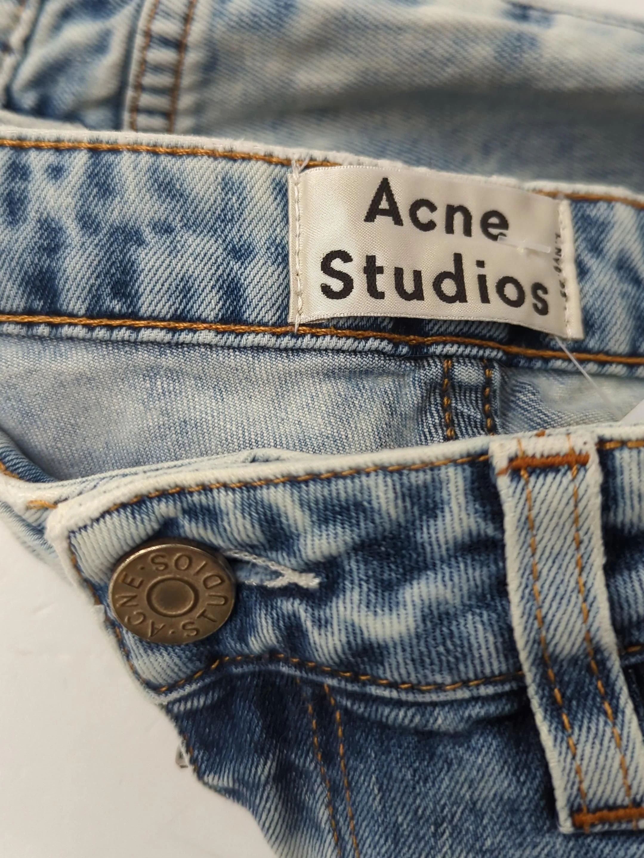 Acne Studios Women's Jeans W 27 in; L 34 in Blue Cotton with Elastane Straight - Image 7