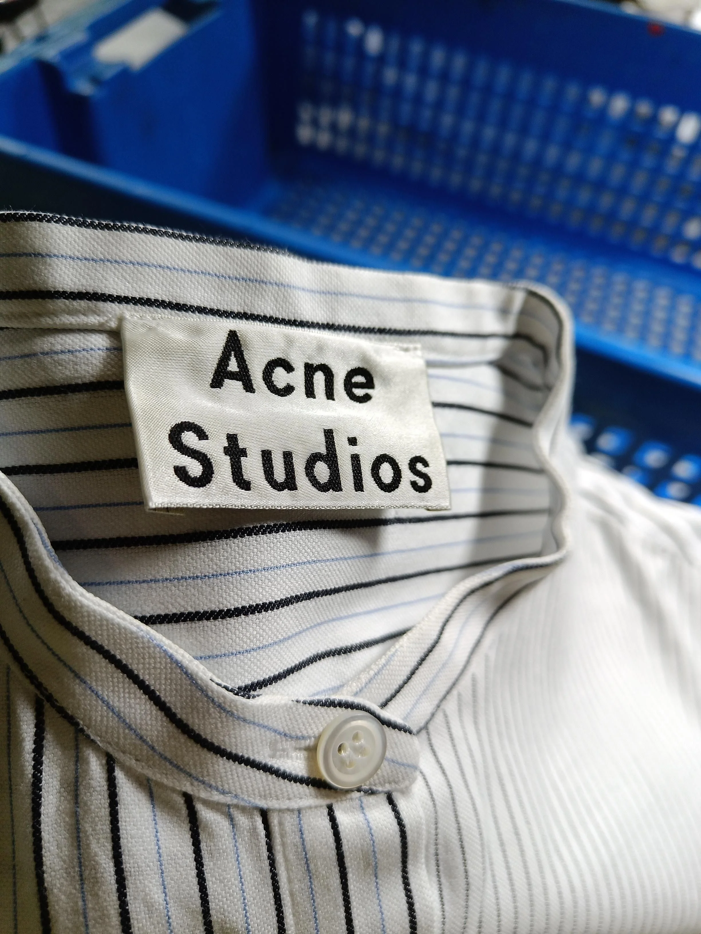 Acne Studios Women's Shirt XL Multi Striped 100% Other 3/4 Sleeve Collared Basic - Image 5