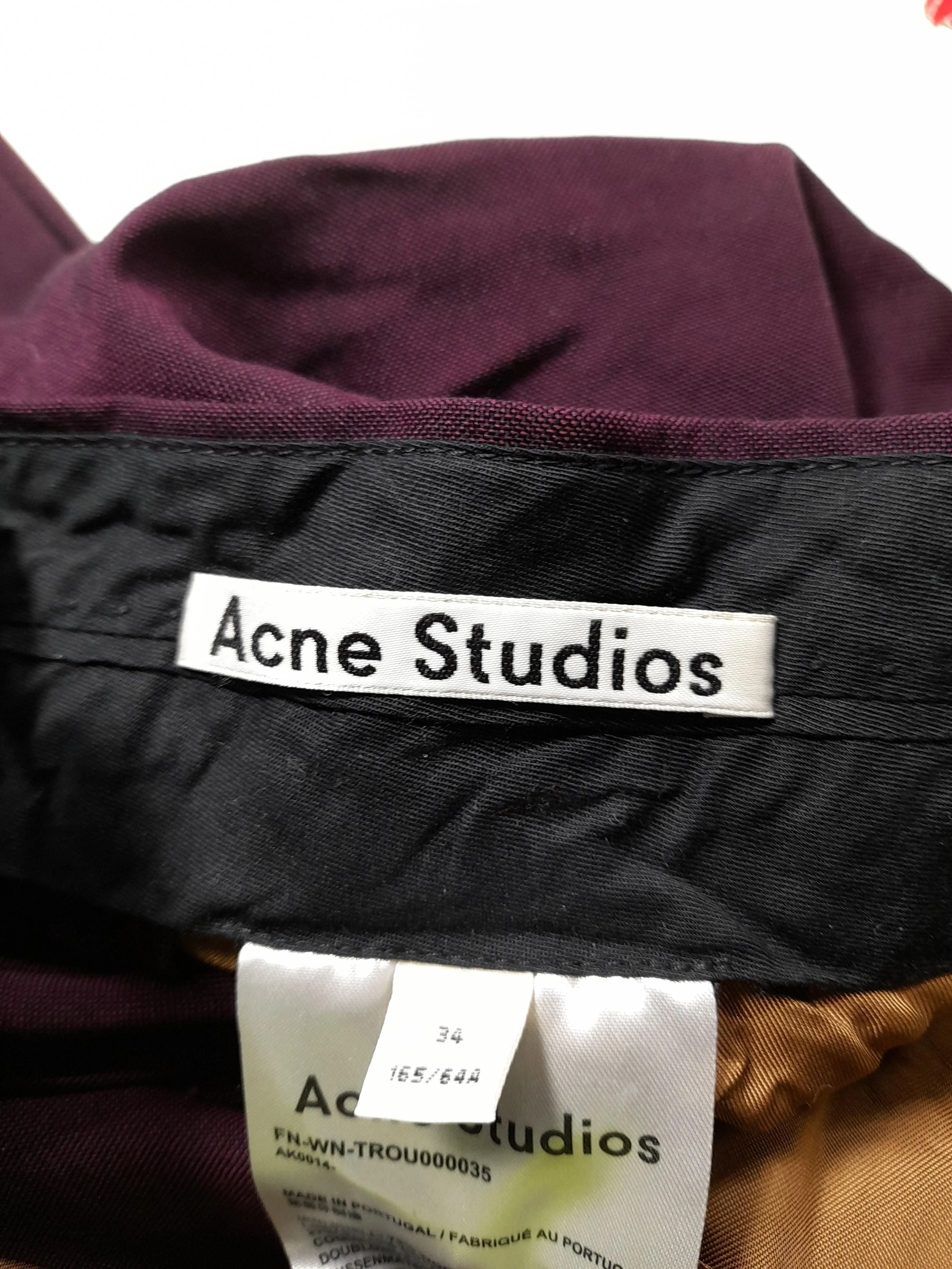 Acne Studios Women's Trousers UK 6 Purple Wool with Mohair Straight Cropped - Image 5
