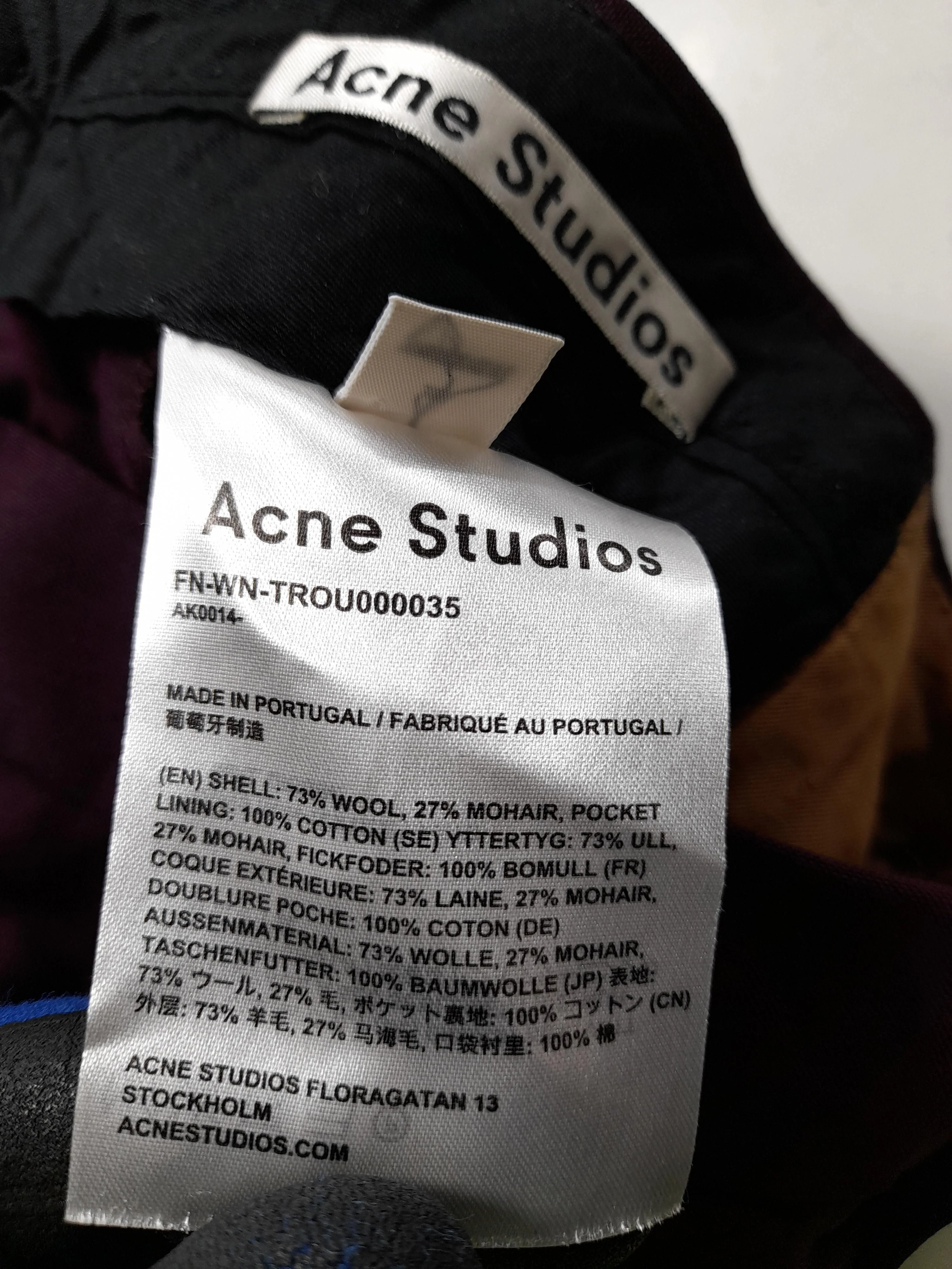 Acne Studios Women's Trousers UK 6 Purple Wool with Mohair Straight Cropped - Image 6