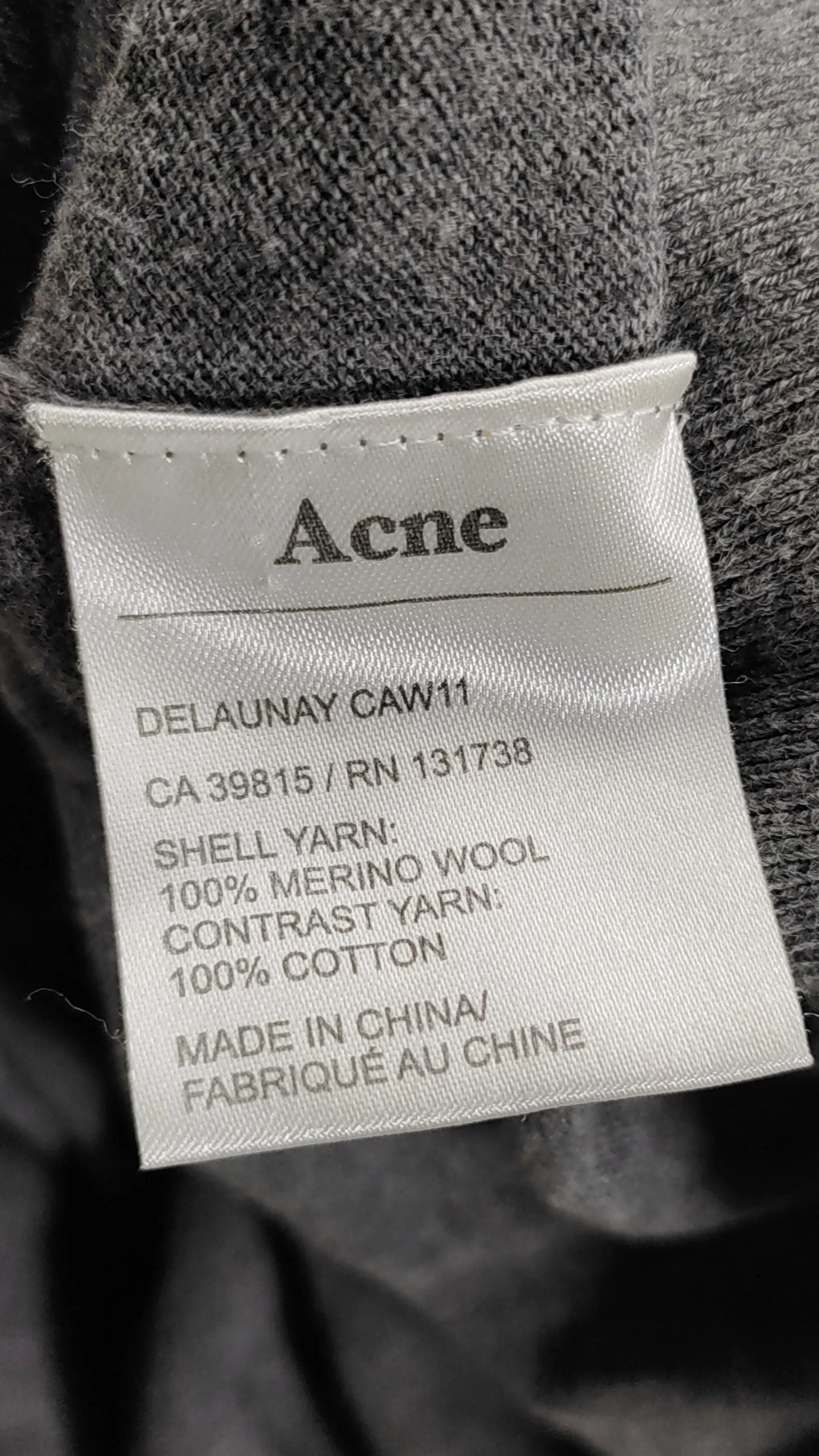 Acne Women's Cardigan L Grey Wool with Cotton V-Neck Cardigan - Image 7
