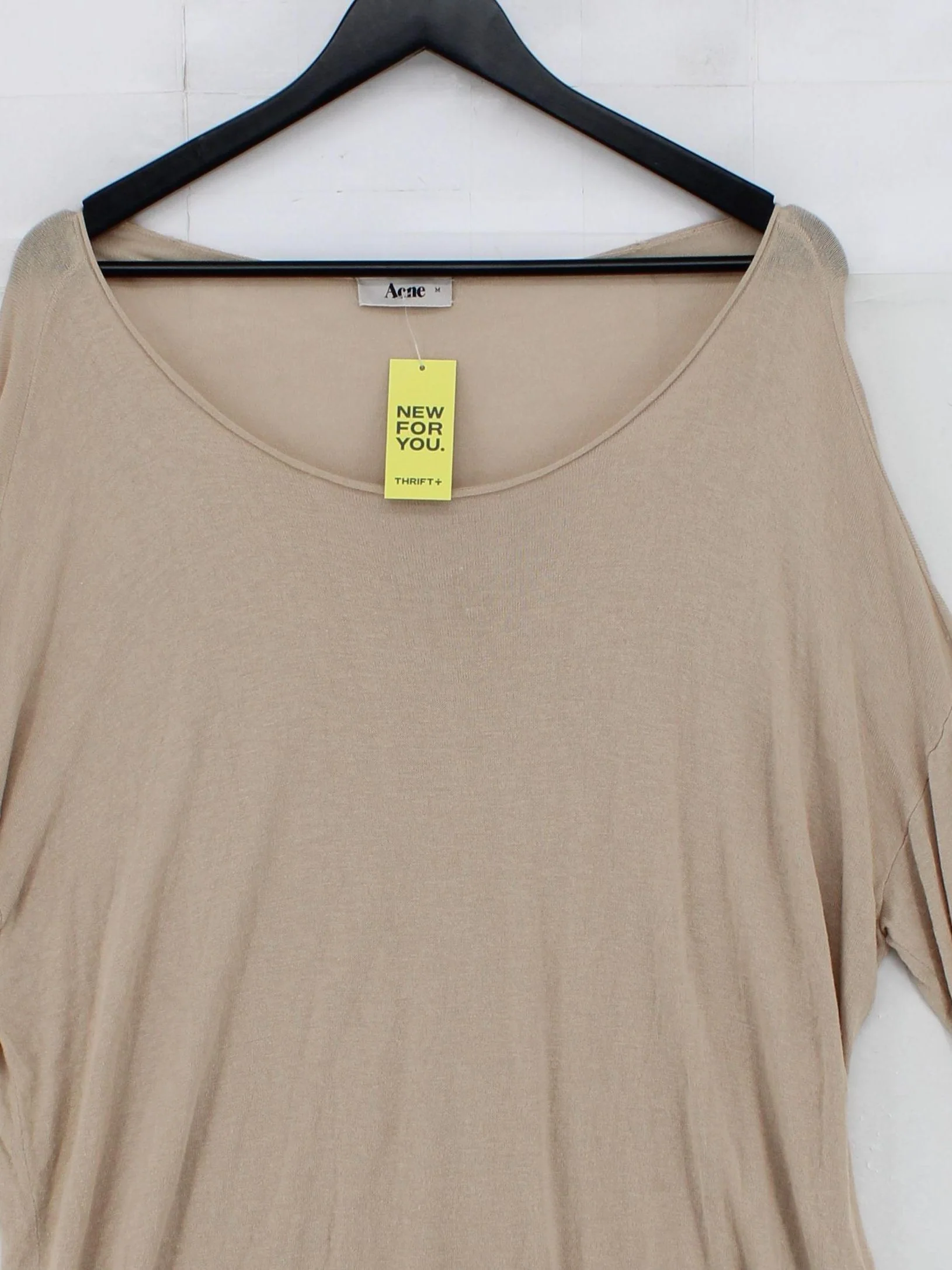 Acne Women's Jumper M Tan 100% Rayon Round Neck Pullover - Image 3