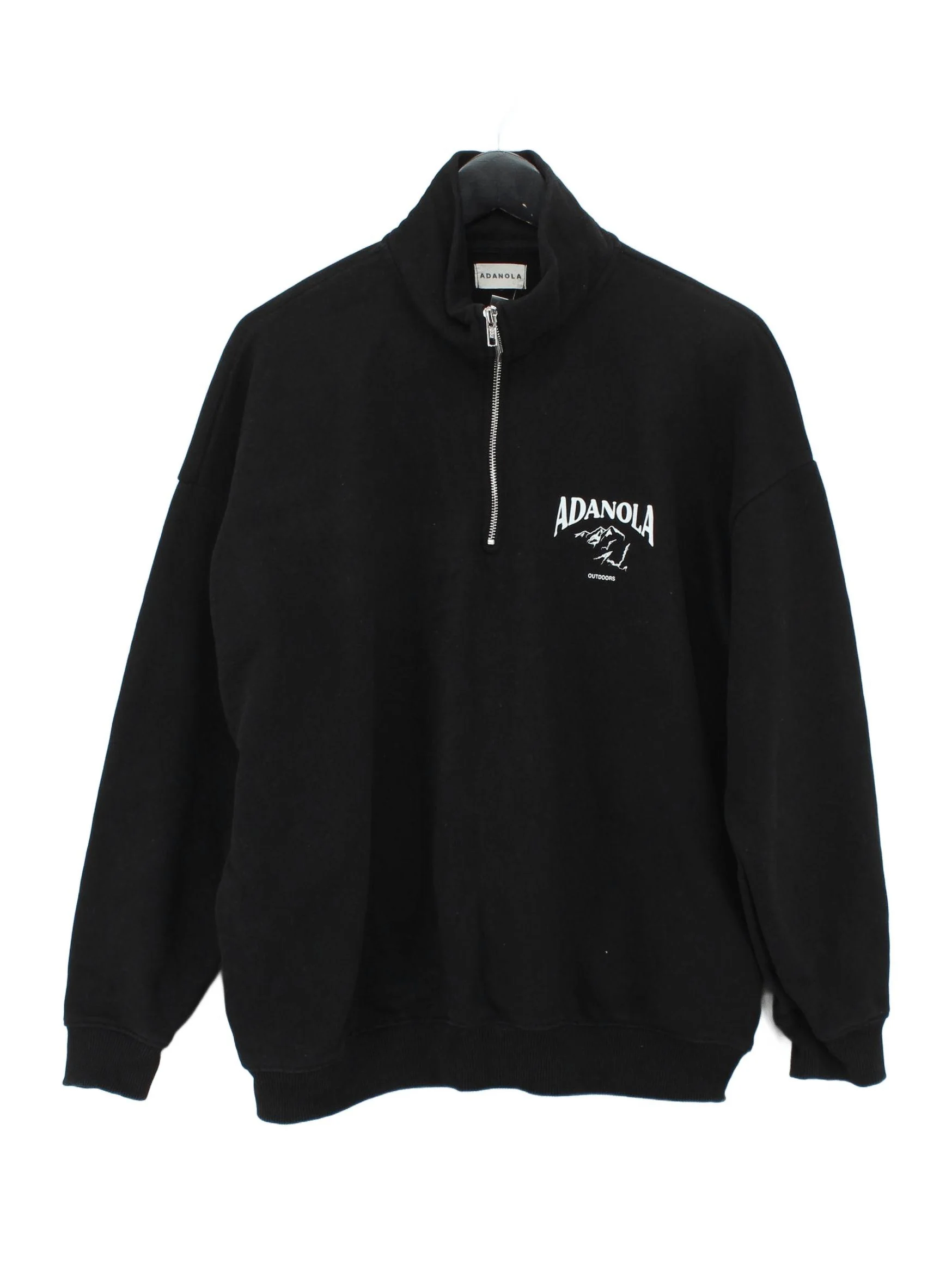 Adanola Men's Hoodie M Black Graphic 100% Cotton Pullover