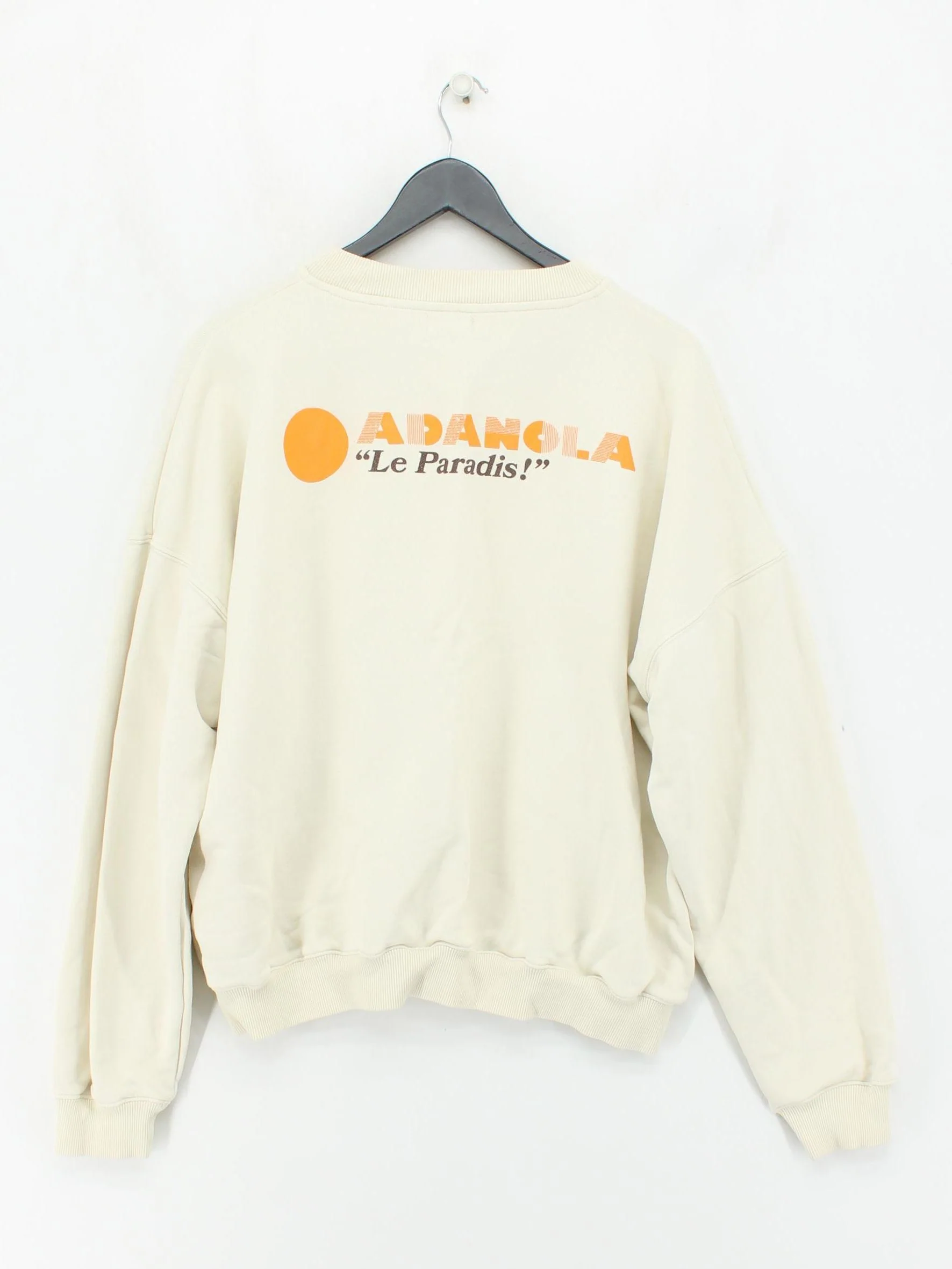 Adanola Men's Hoodie M Cream Graphic 100% Cotton Pullover - Image 2