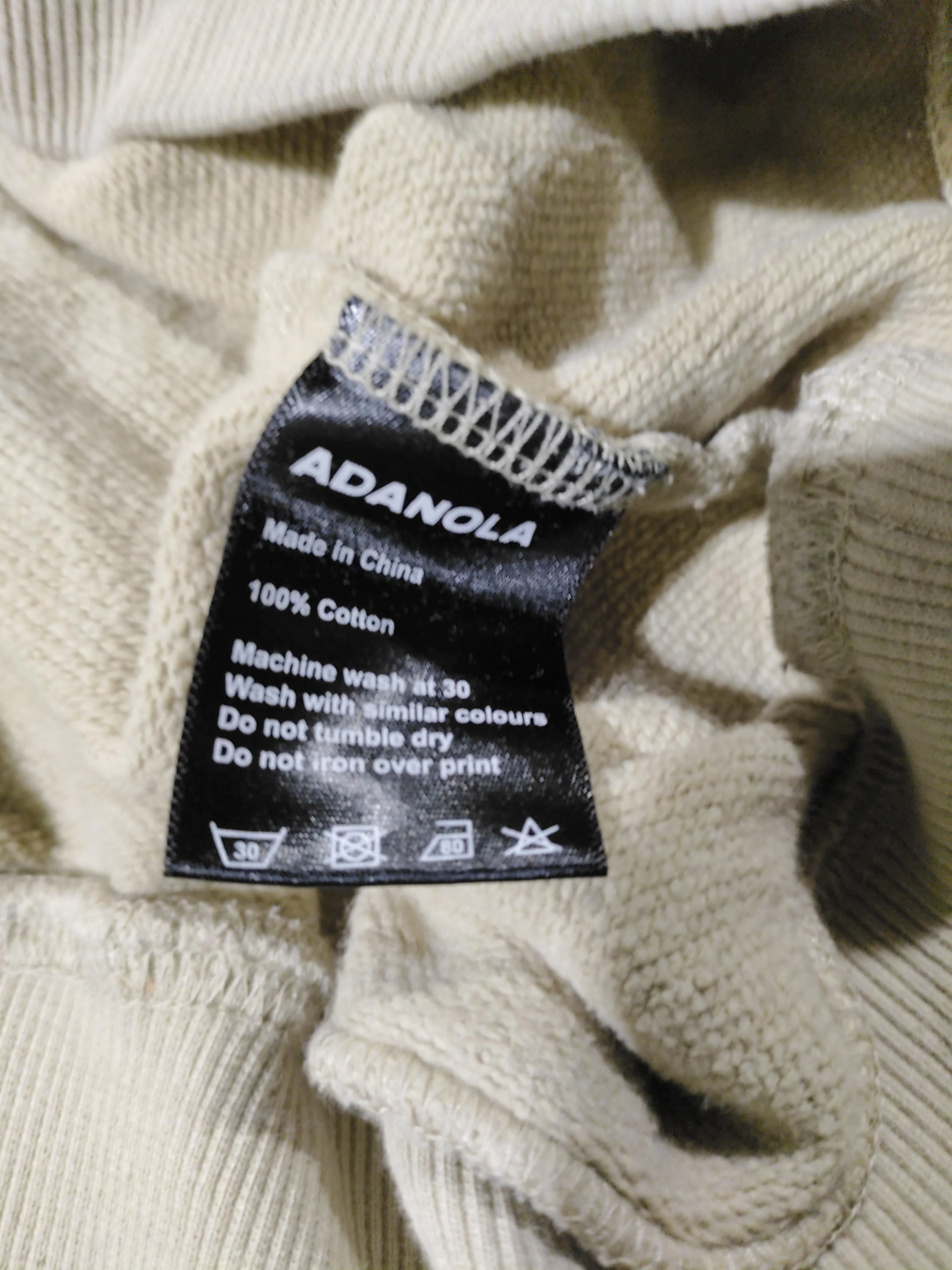 Adanola Men's Hoodie M Tan Graphic 100% Cotton Pullover - Image 7