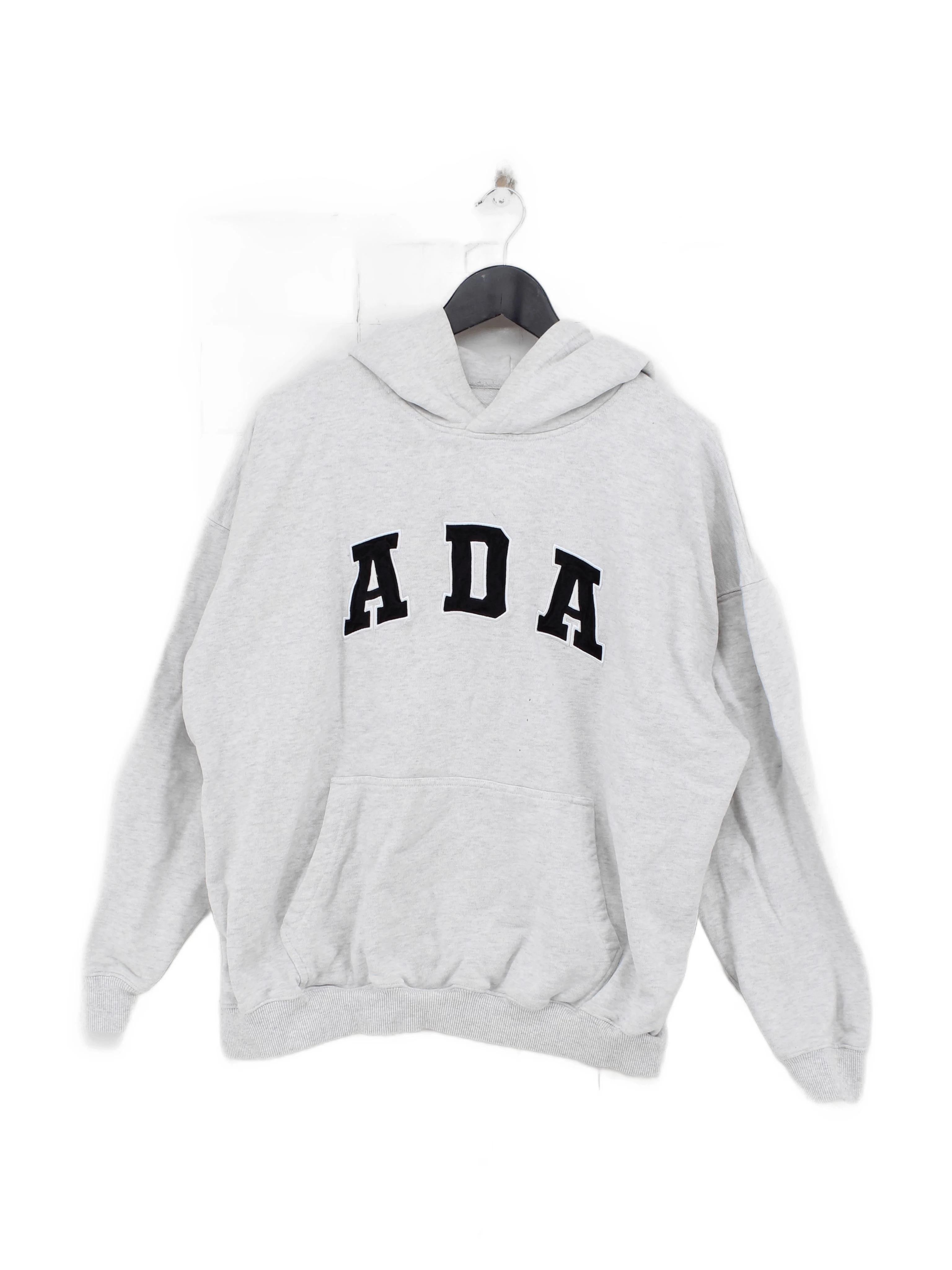 Adanola Women's Hoodie M Grey Graphic 100% Cotton Pullover
