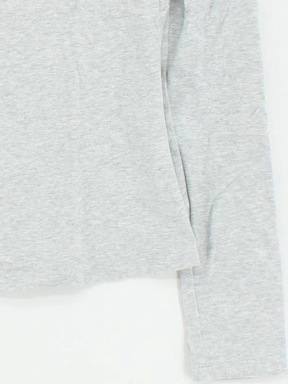 Adanola Women's Top S Grey 100% Cotton Long Sleeve Square Neck Basic - Image 4