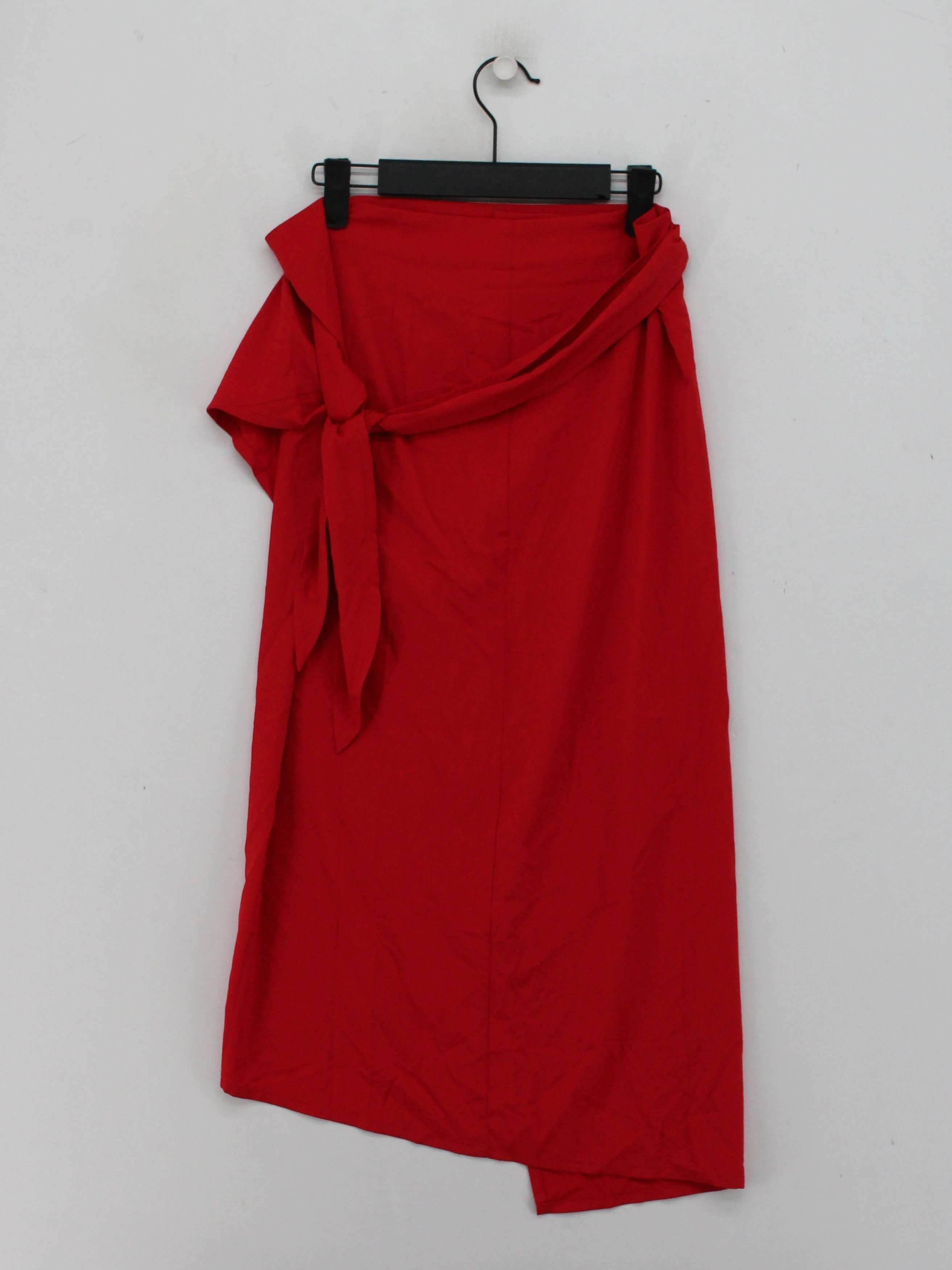 ADAY Women's Midi Skirt S Red Nylon with Spandex Midi Wrap - Image 2