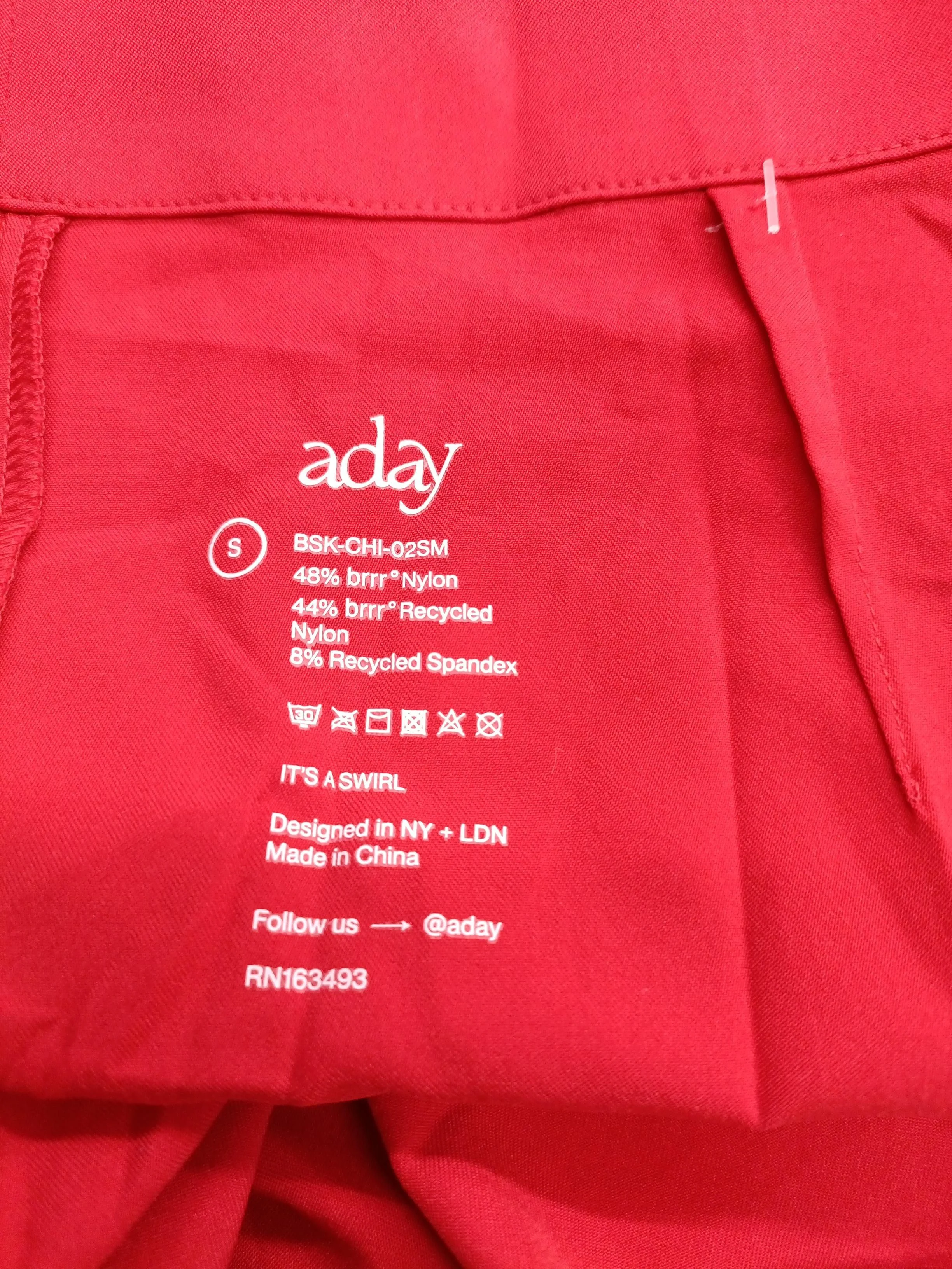 ADAY Women's Midi Skirt S Red Nylon with Spandex Midi Wrap - Image 5