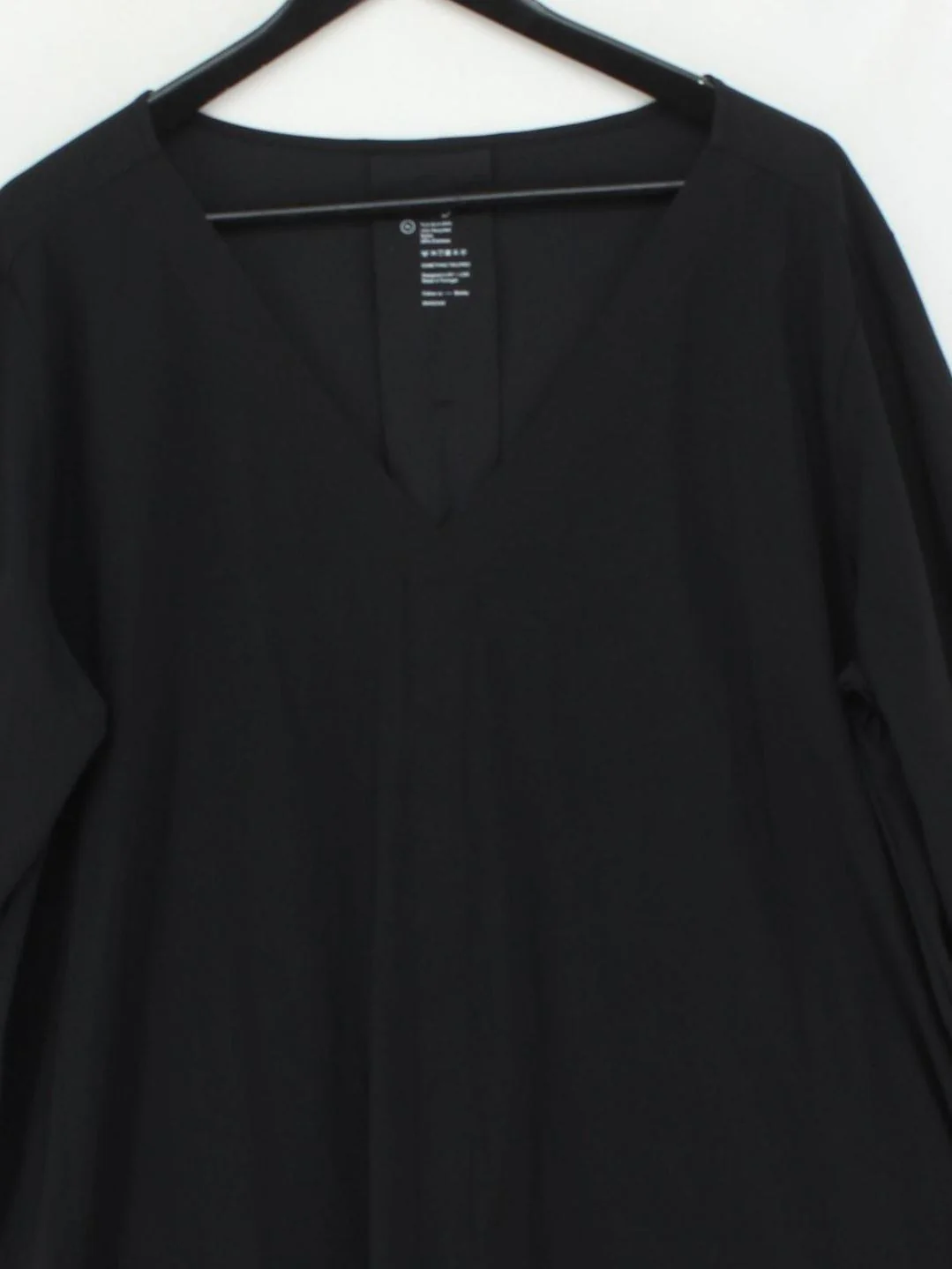 ADAY Women's Top XL Black Nylon with Elastane Long Sleeve V-Neck Basic - Image 3