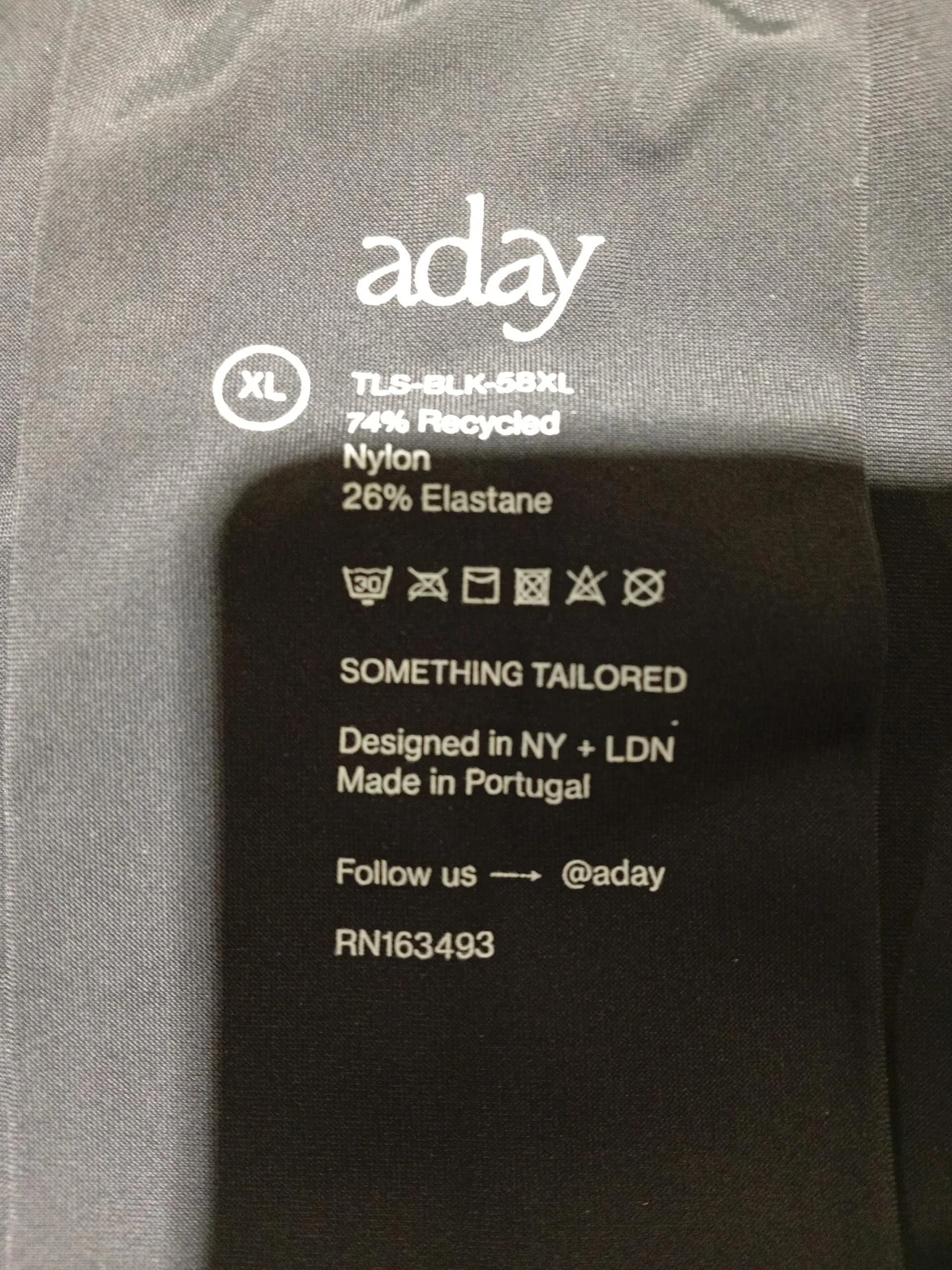 ADAY Women's Top XL Black Nylon with Elastane Long Sleeve V-Neck Basic - Image 5