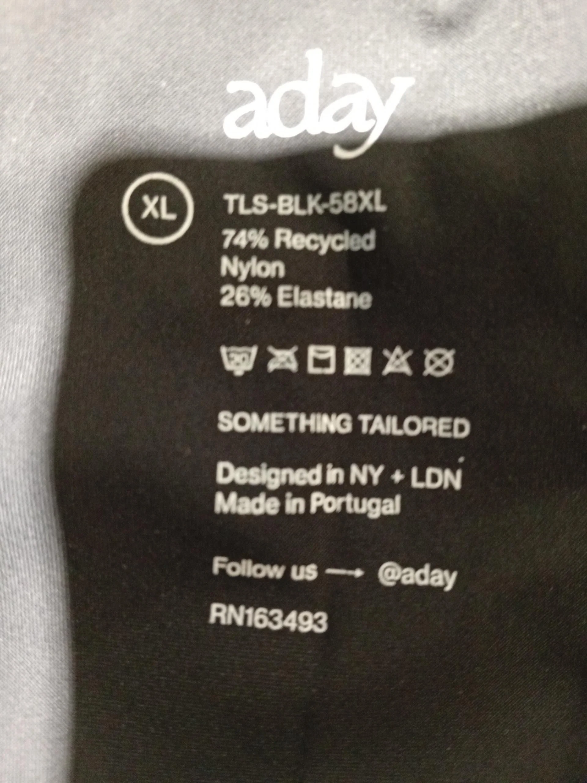 ADAY Women's Top XL Black Nylon with Elastane Long Sleeve V-Neck Basic - Image 6