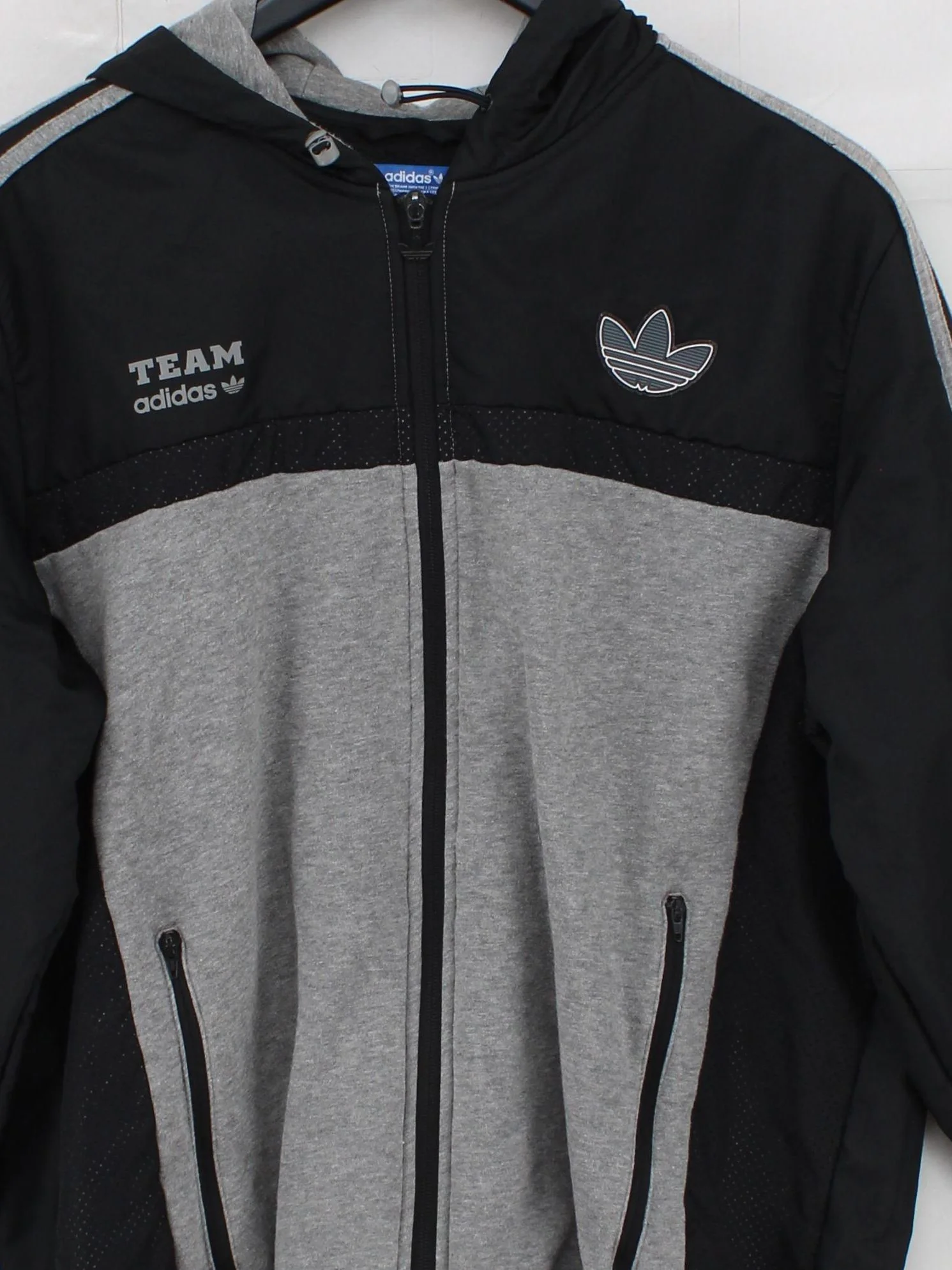 Adidas Men's Hoodie L Black Cotton with Polyester Pullover - Image 3