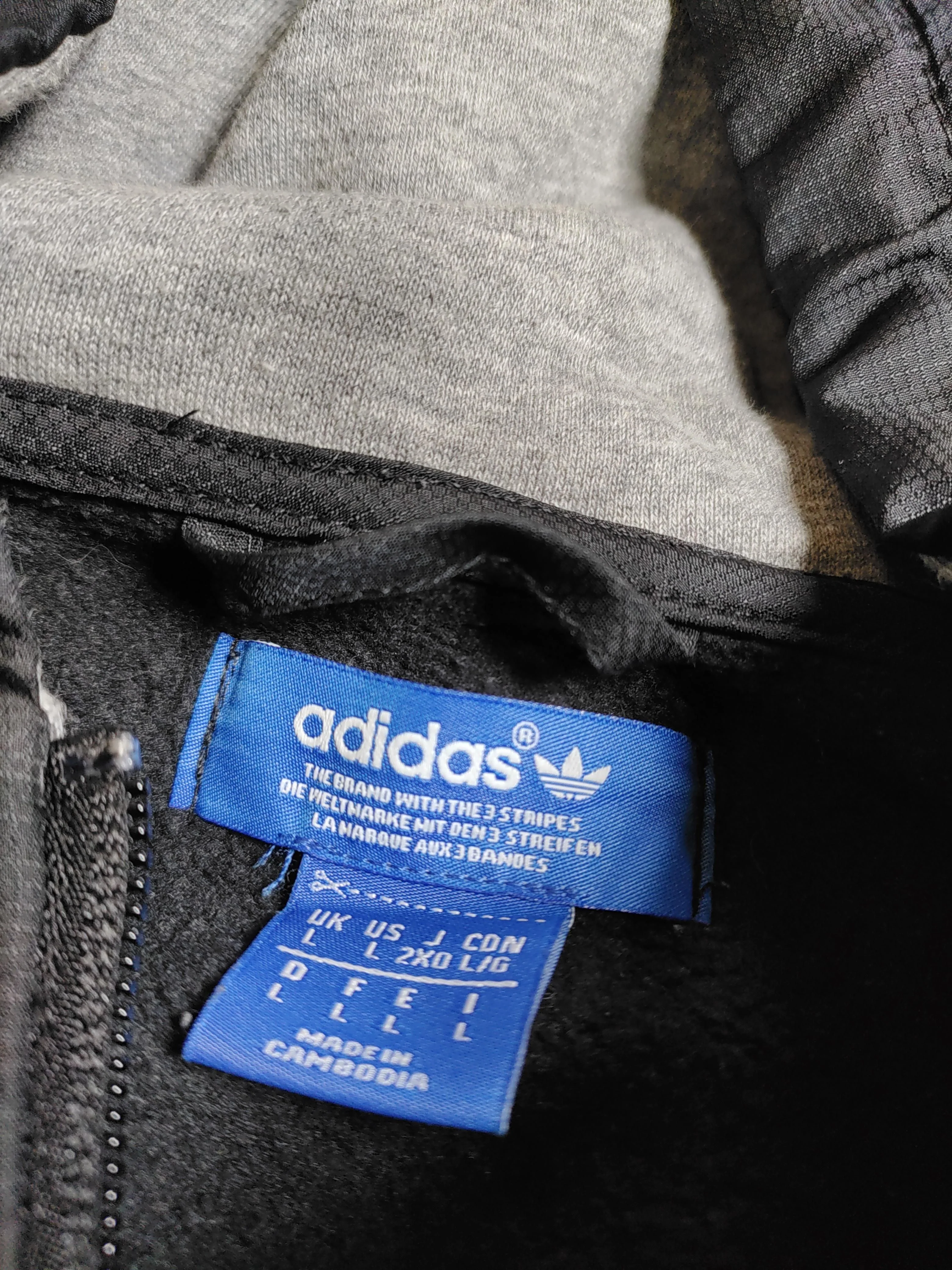 Adidas Men's Hoodie L Black Cotton with Polyester Pullover - Image 5