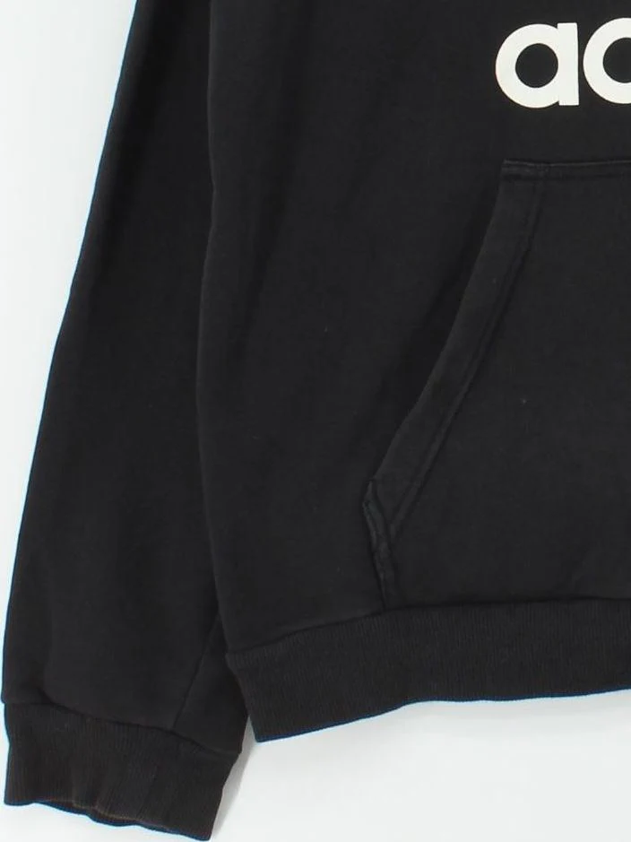 Adidas Men's Hoodie L Black Graphic Cotton with Polyester Pullover - Image 4